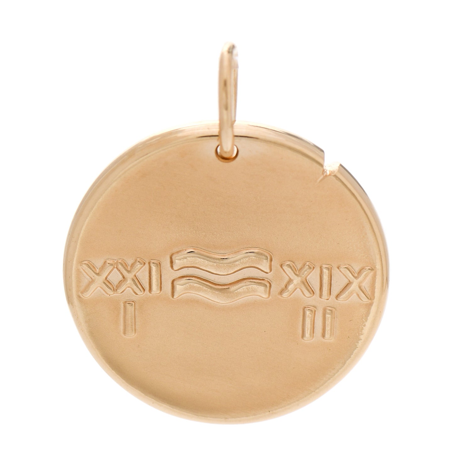 18K Yellow Gold Zodiac Aquarius Pendant