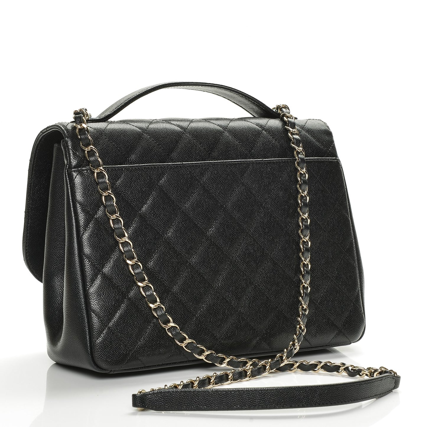 Caviar Quilted Large Business Affinity Flap Black
