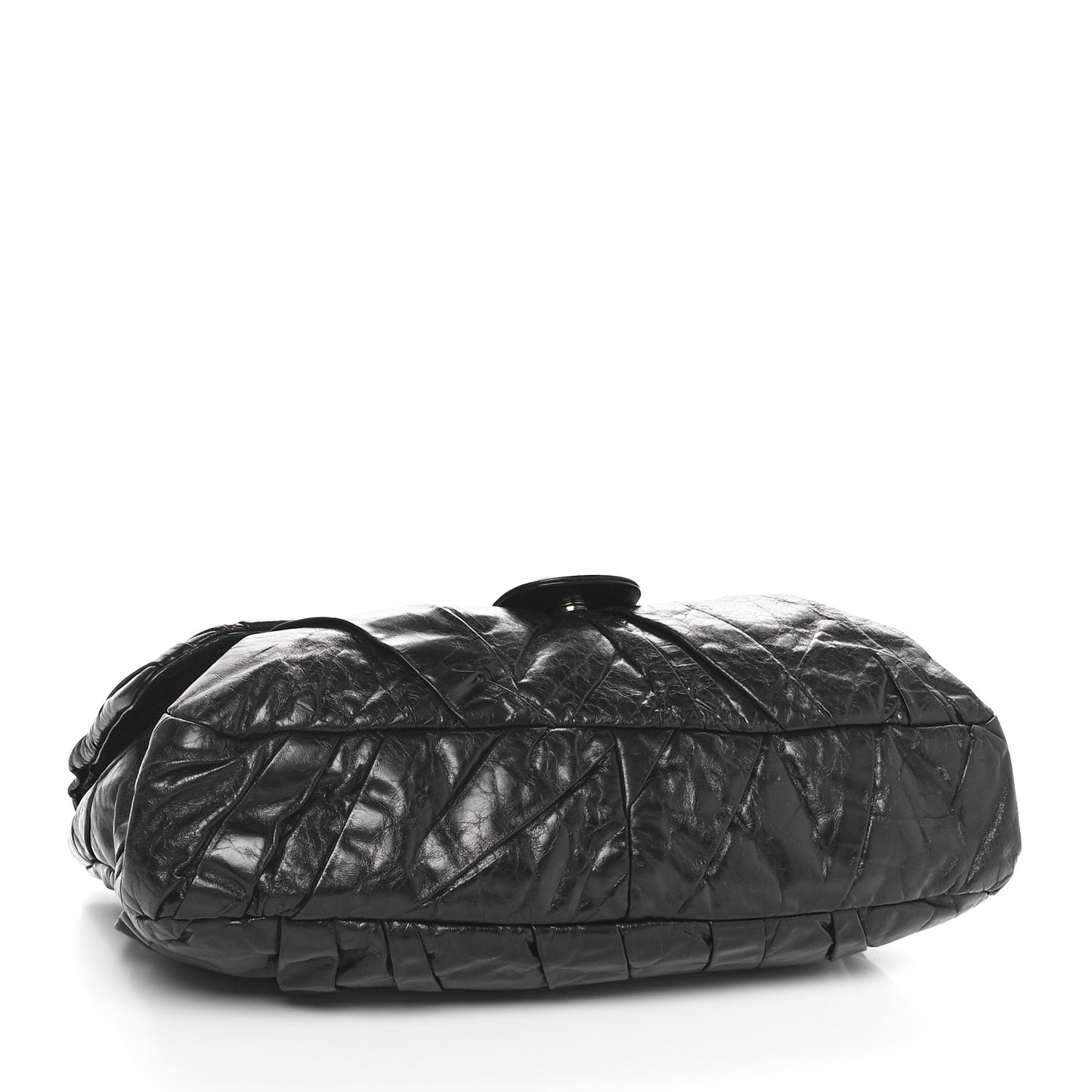 Glazed Calfskin Twisted Maxi Flap Black