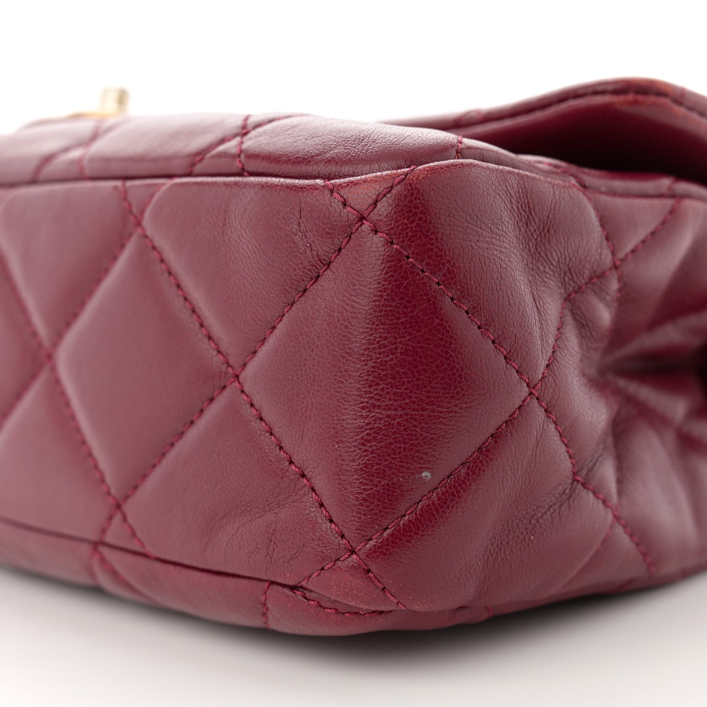 Lambskin Quilted Fancy Jewel Flap Burgundy