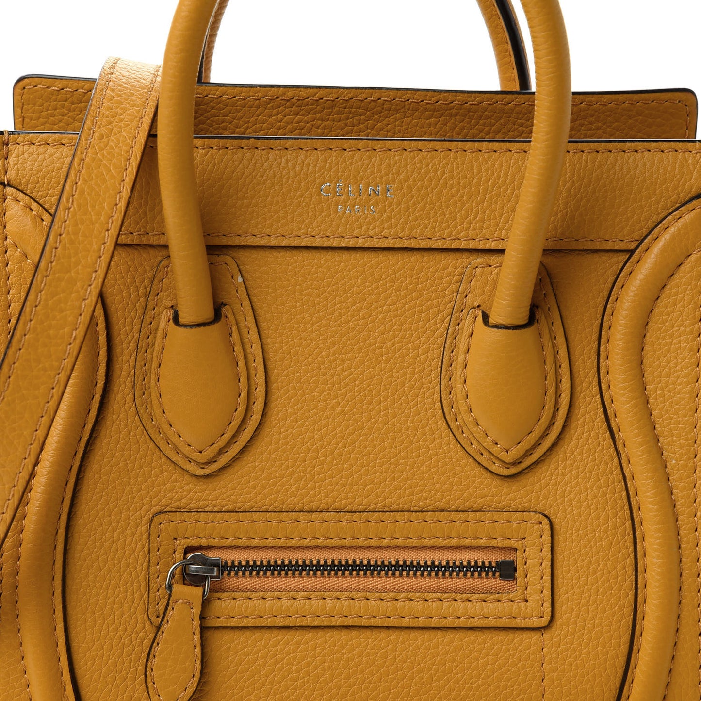 Drummed Calfskin Nano Luggage Ocre