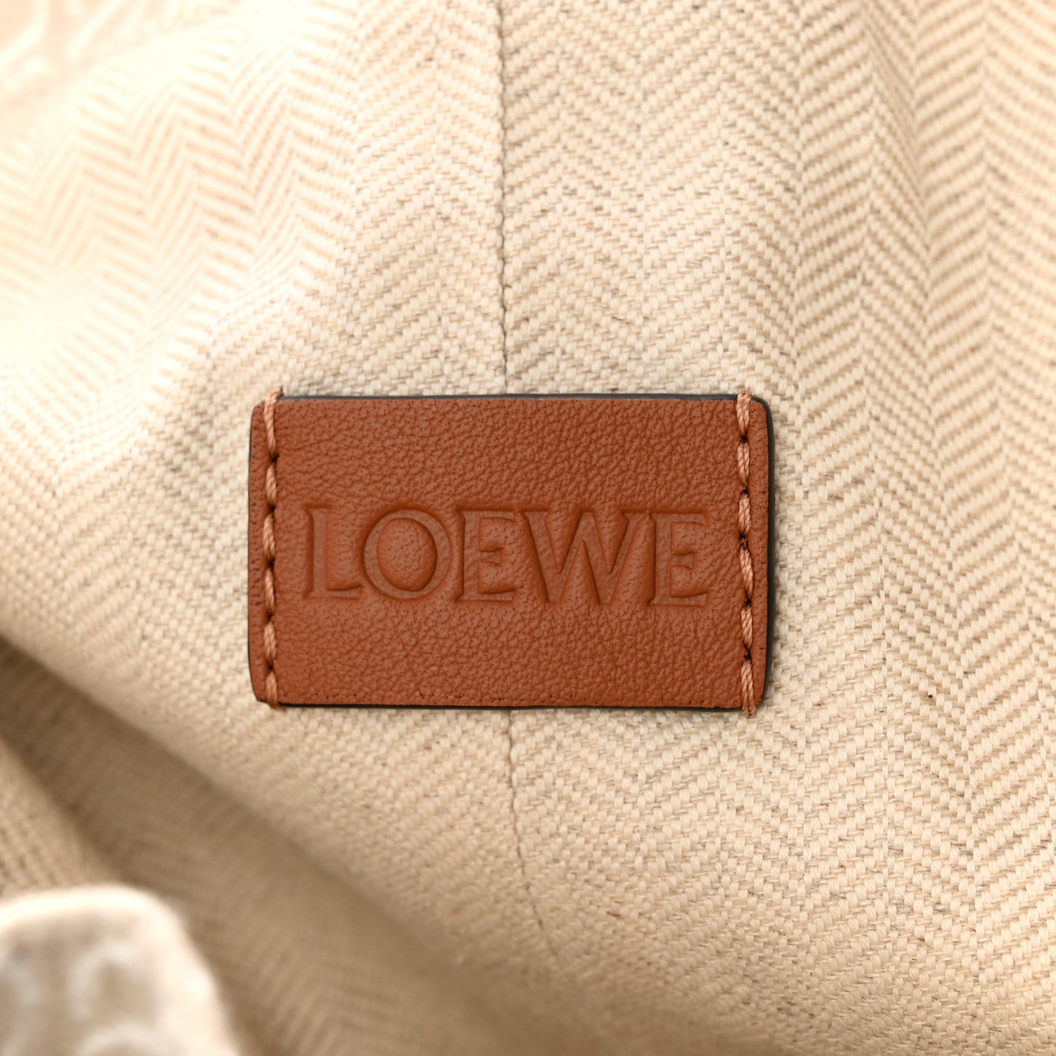 Loewe Calfskin Jacquard Linen Anagram Paulas Ibiza Small Sailor Bag Tan Ecru Red 6 of 12