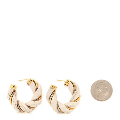 Sterling Silver Nappa Twist Hoop Earrings Gold