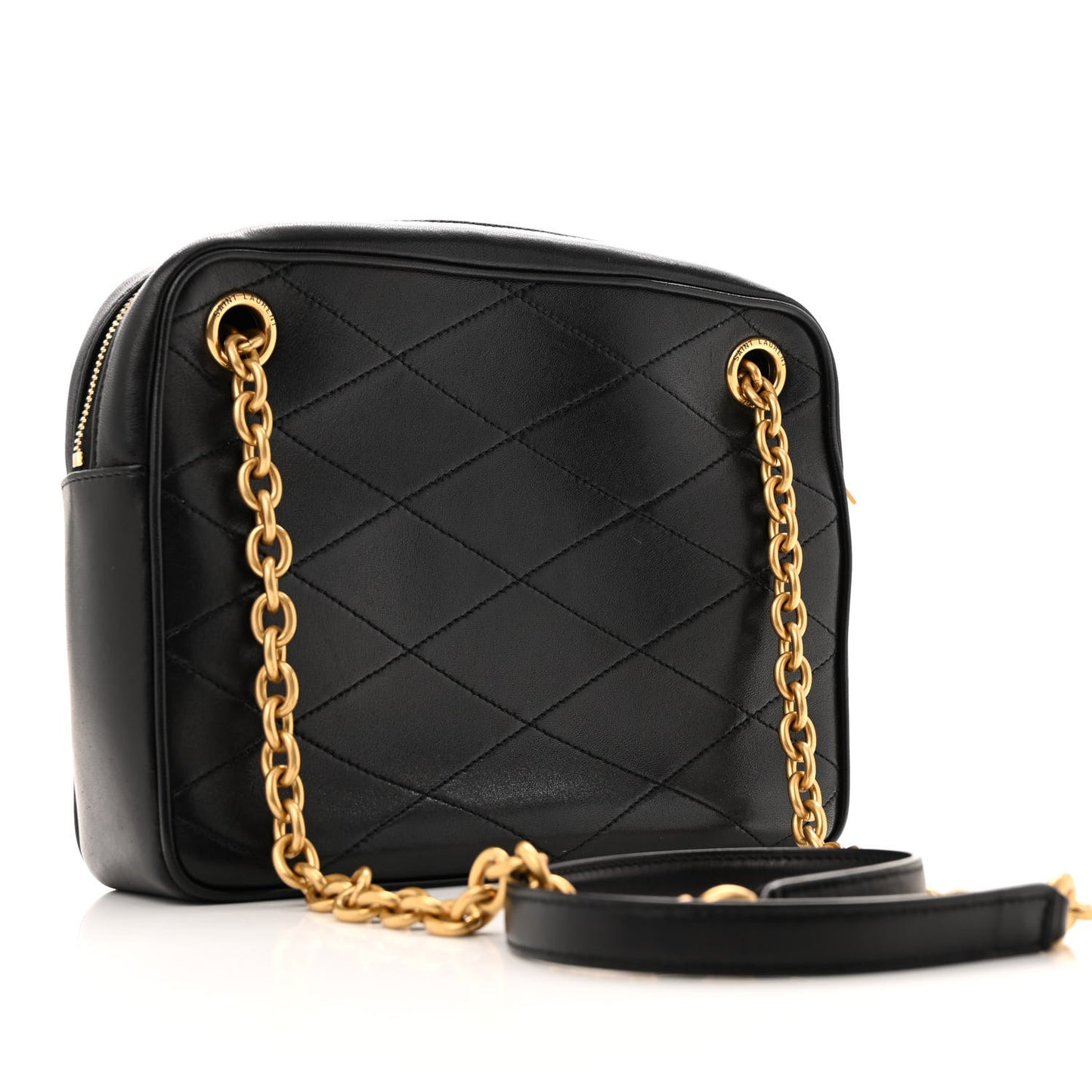 Lambskin Quilted Le Maillon Chain Strap Crossbody Black