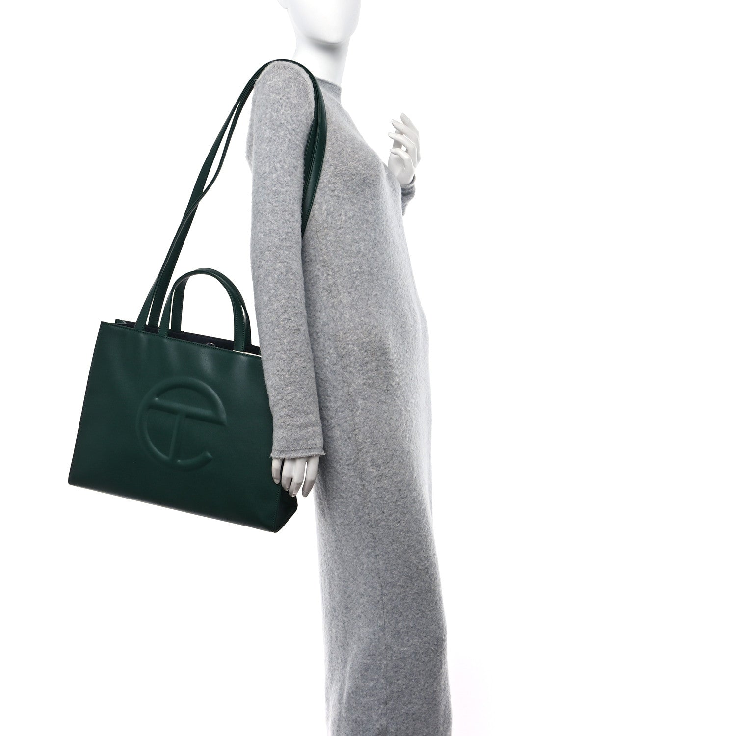 Telfar Vegan Leather Medium Shopping Bag Dark Olive 2 of 10