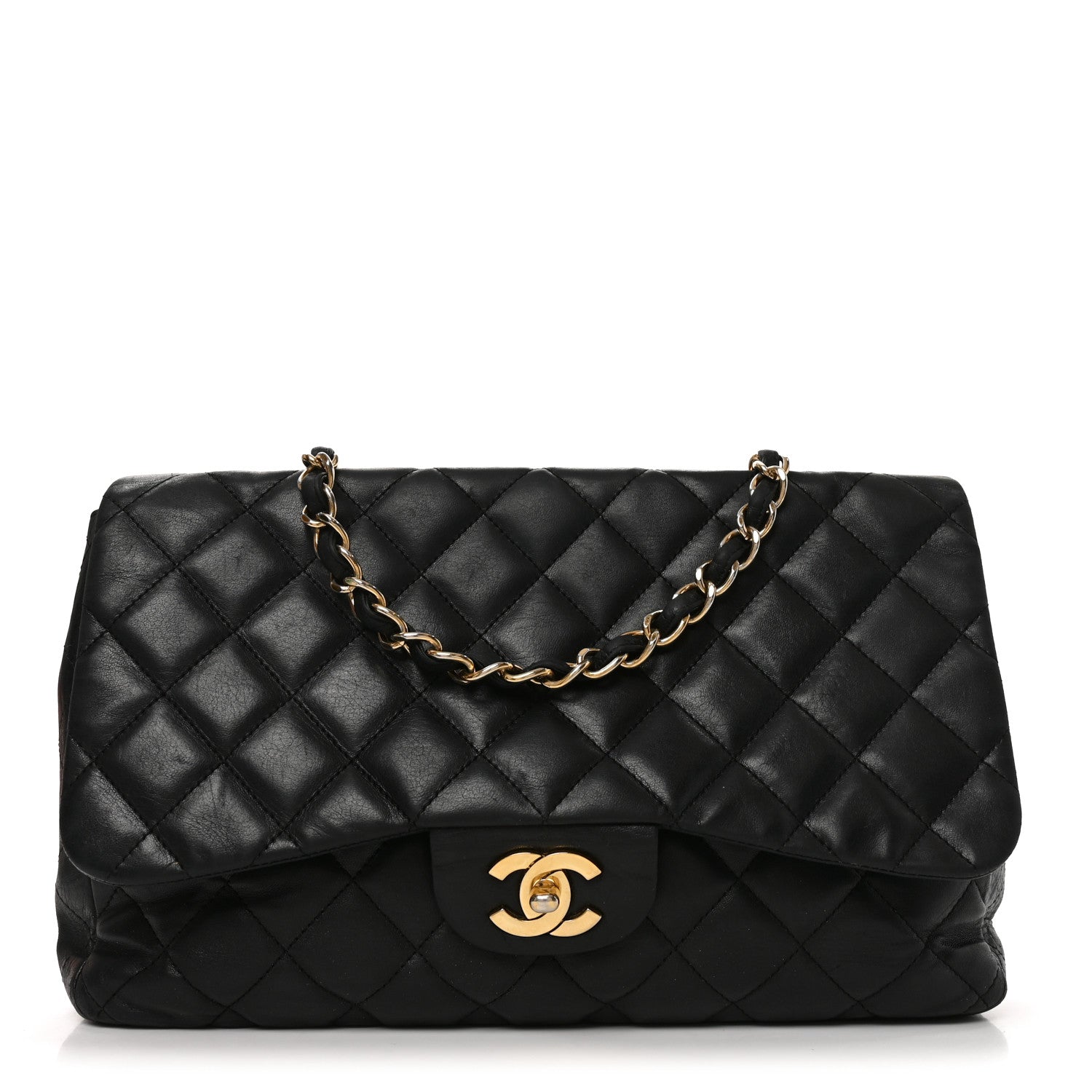 Chanel Lambskin Quilted Jumbo Single Flap Black 1904544 – FASHIONPHILE
