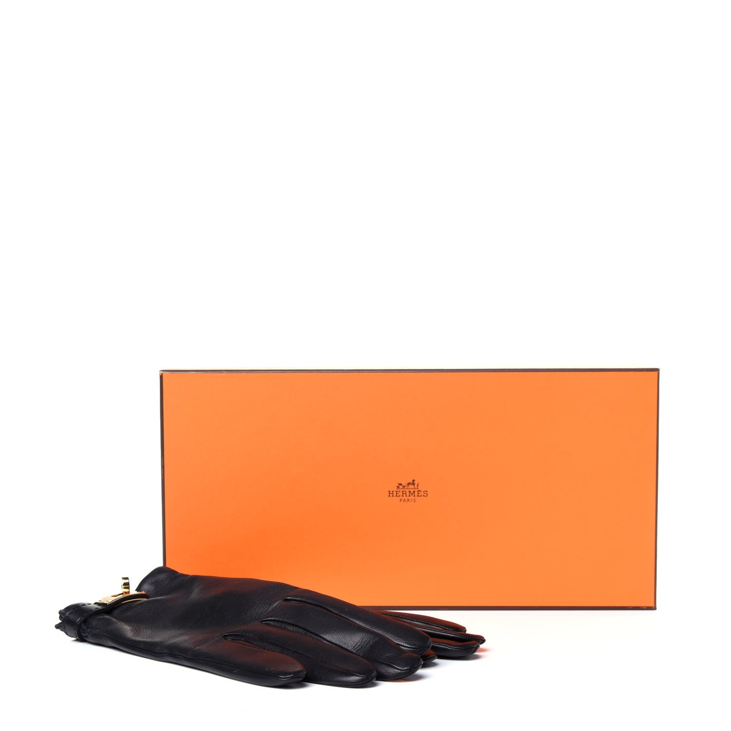 Hermes Lambskin Hommage Gloves 7 Black 5 of 5