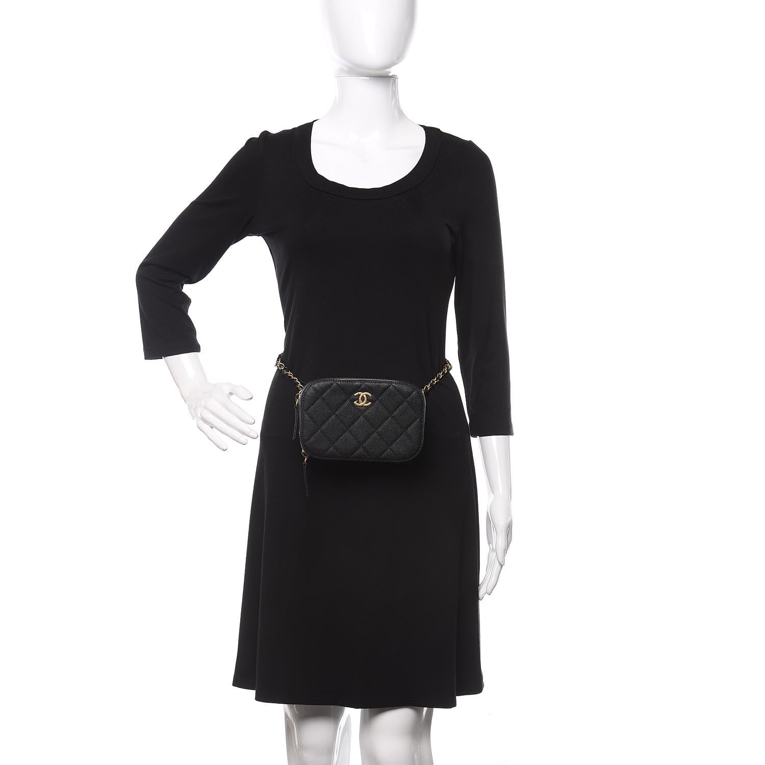 Chanel Caviar Quilted Waist Bag Black 2 of 10