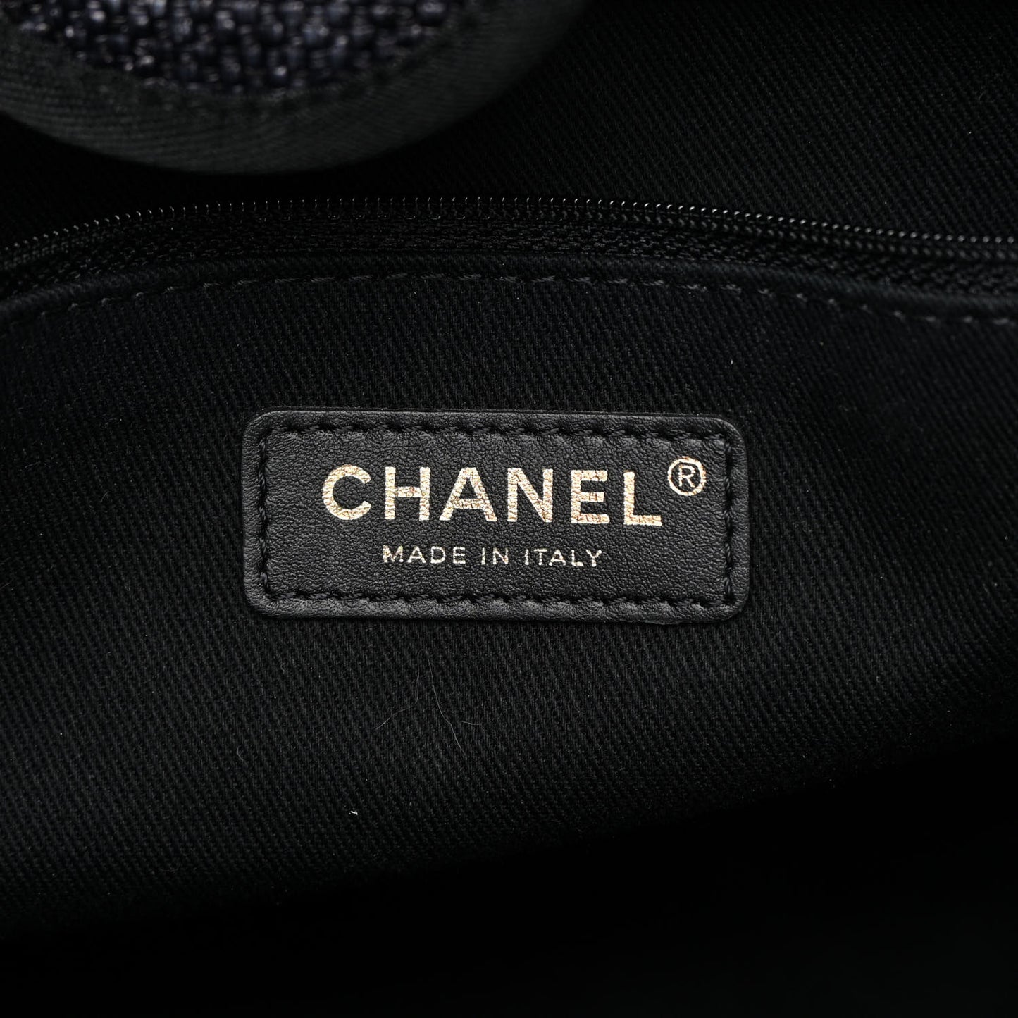 Woven Straw Raffia Large Deauville Tote Black