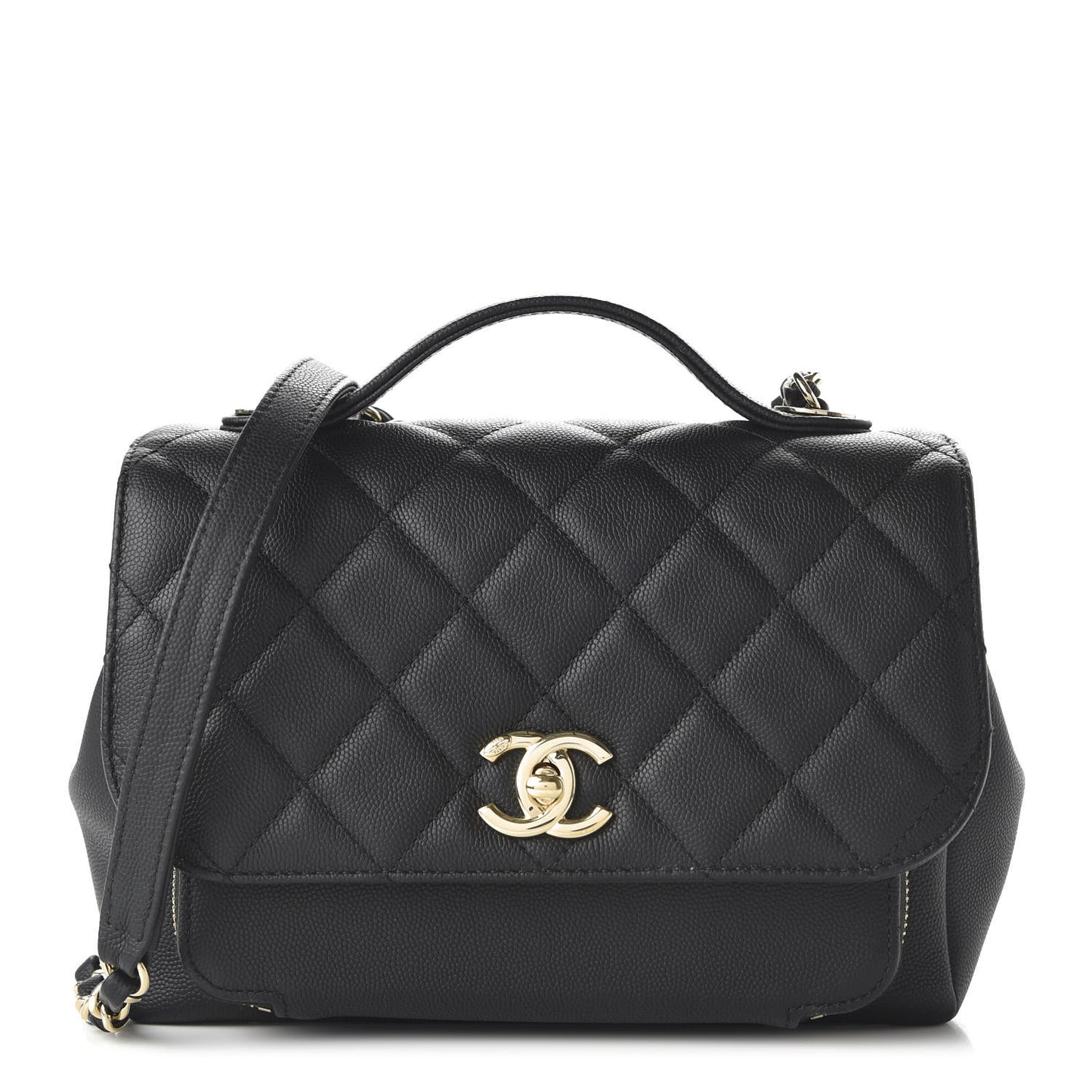 Caviar Quilted Medium Business Affinity Flap Black