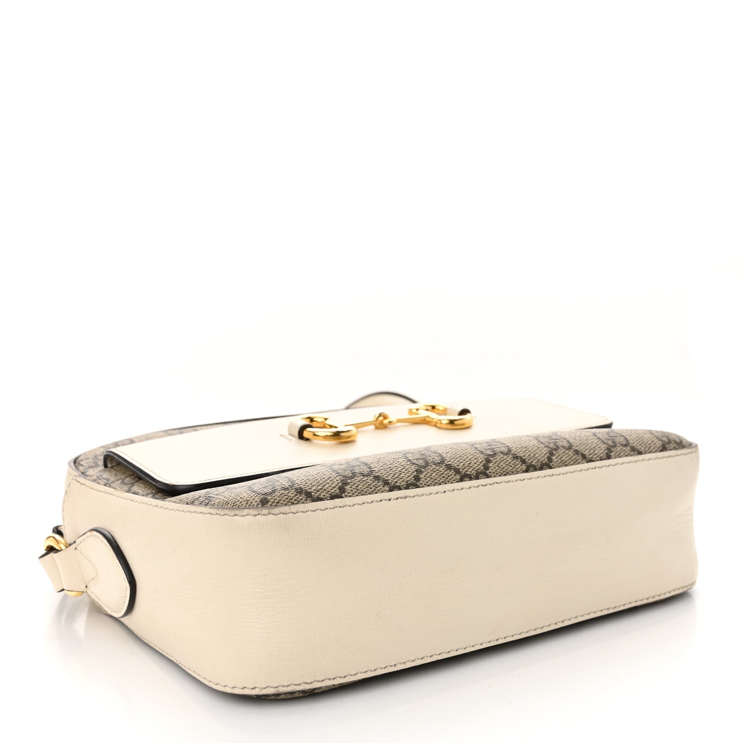 GG Supreme Monogram Small Horsebit 1955 Shoulder Bag Beige Mystic White