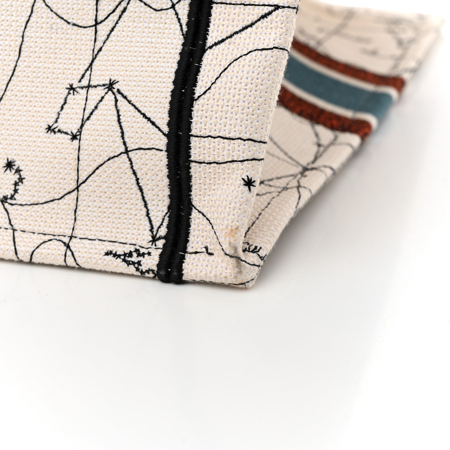 Canvas Embroidered Large Zodiac Book Tote Latte Multicolor