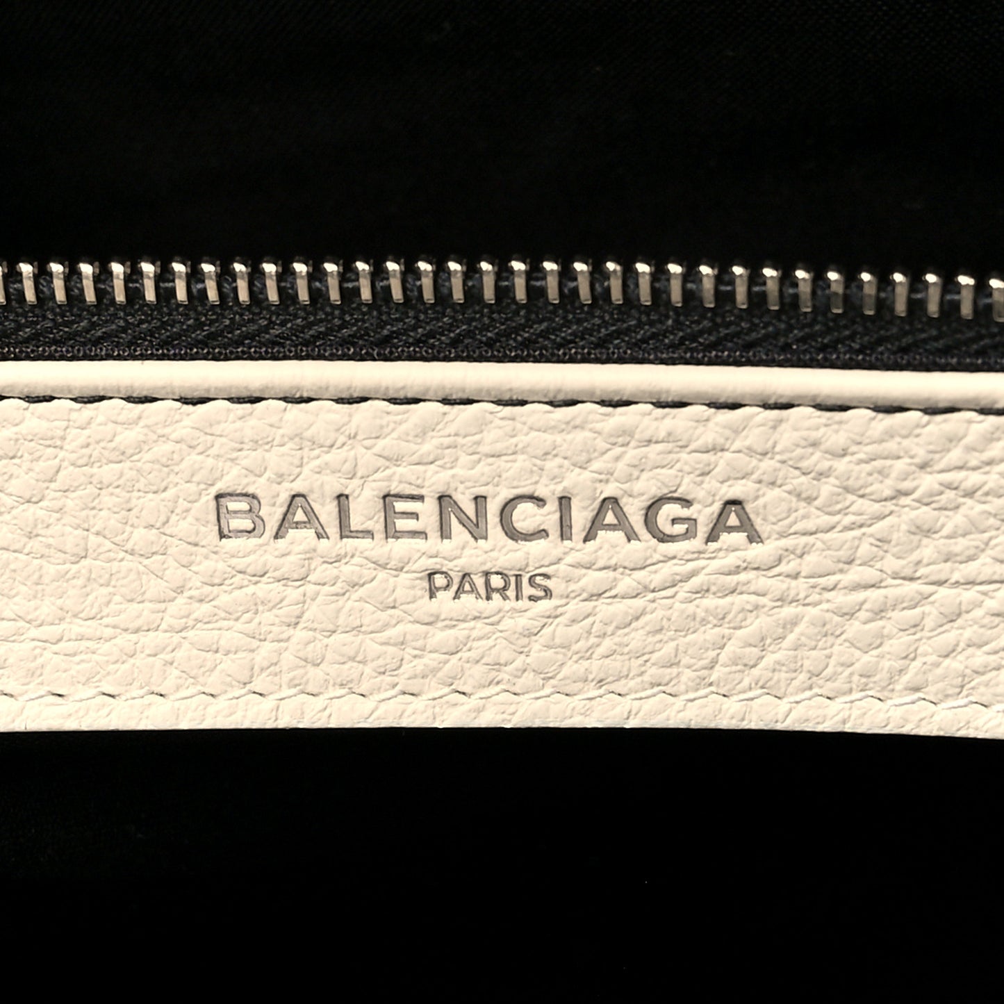 Calfskin Medium Logo North South Shopping Tote White