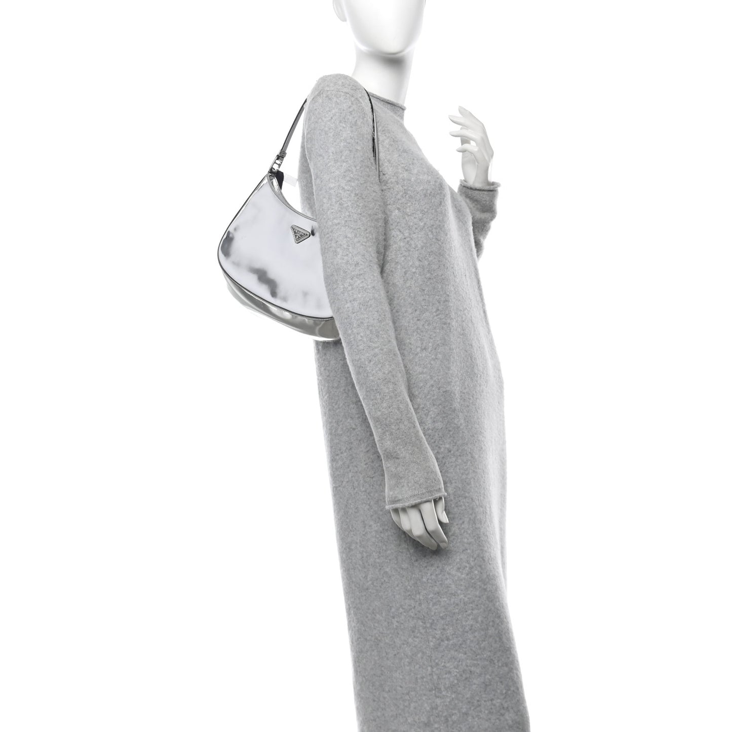 Spazzolato Cleo Shoulder Bag Argento