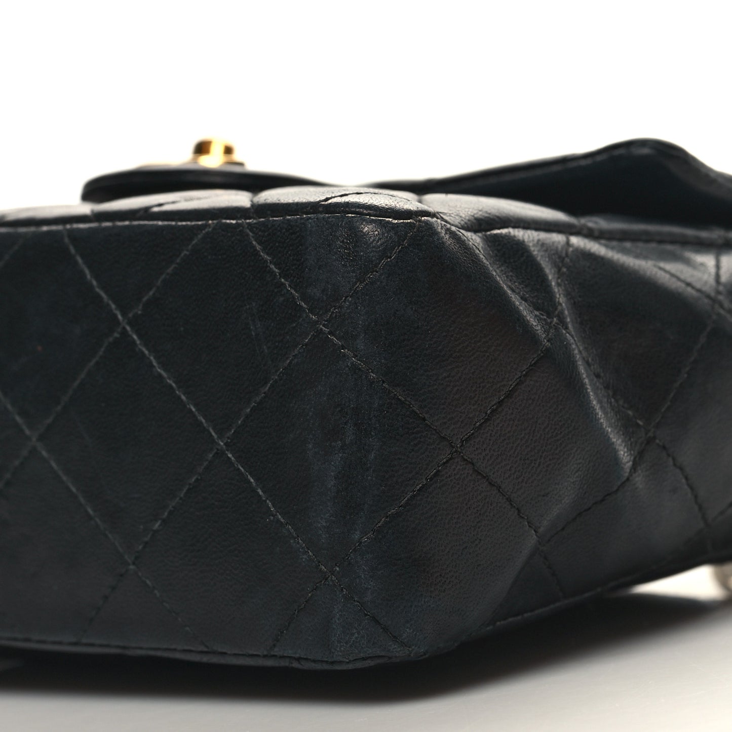Lambskin Quilted Mini Square Flap Black