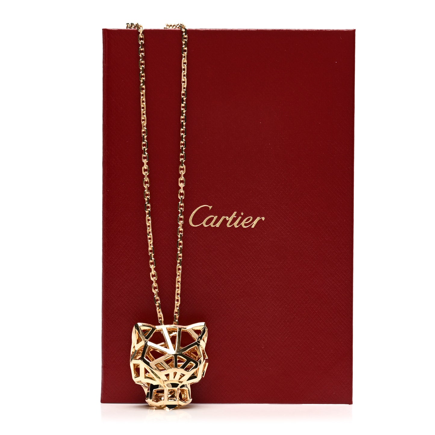18K Yellow Gold Tsavorite Black Onyx Panthere De Cartier Pendant Necklace