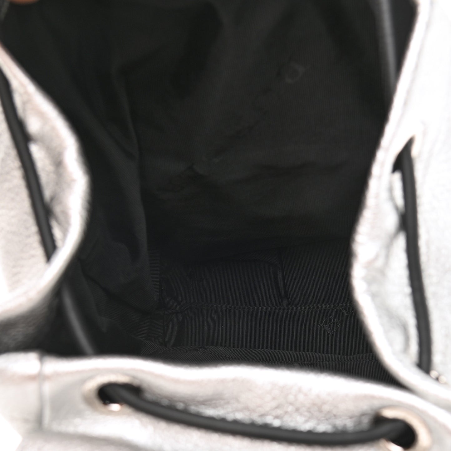 Metallic Deerskin Medium Rucksack Backpack Silver