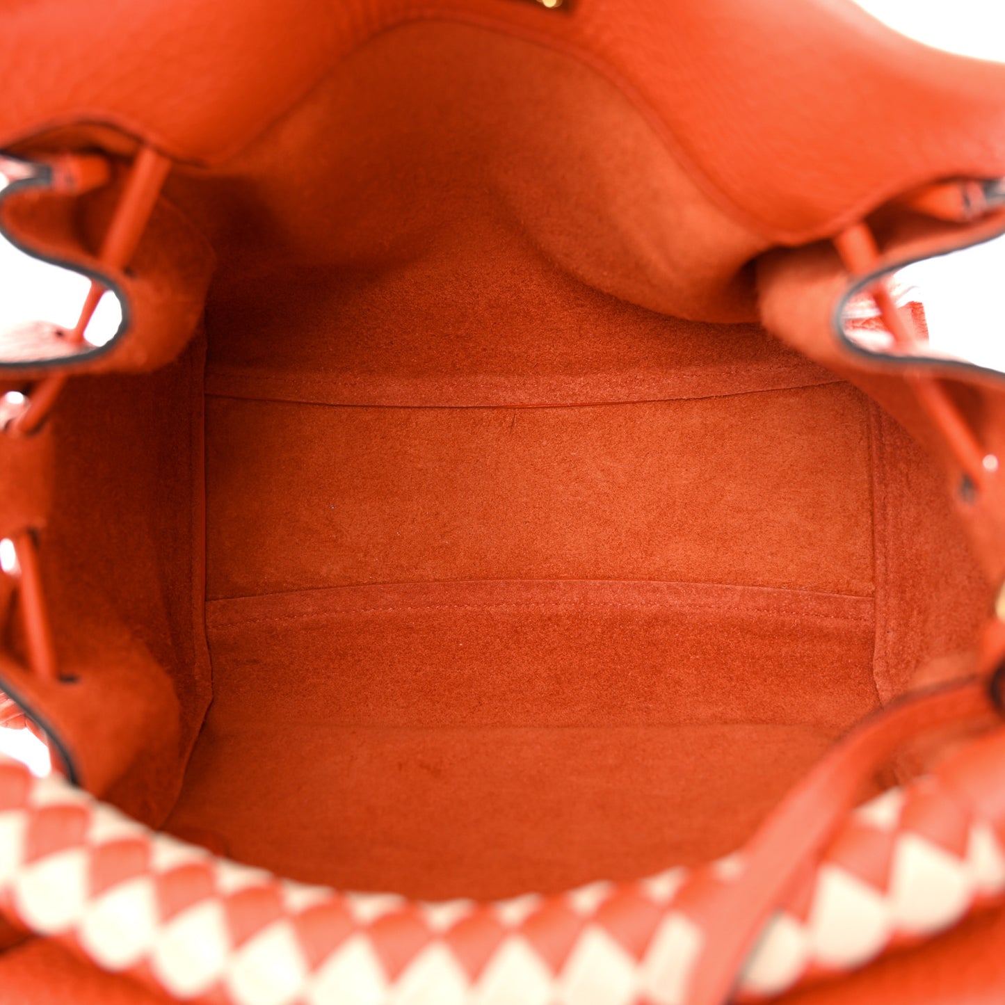 Heavy Grain Small Iris Tote Coral Orange