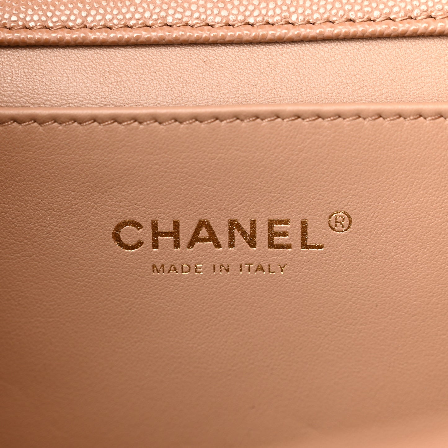 Caviar Quilted Coco First Flap Beige