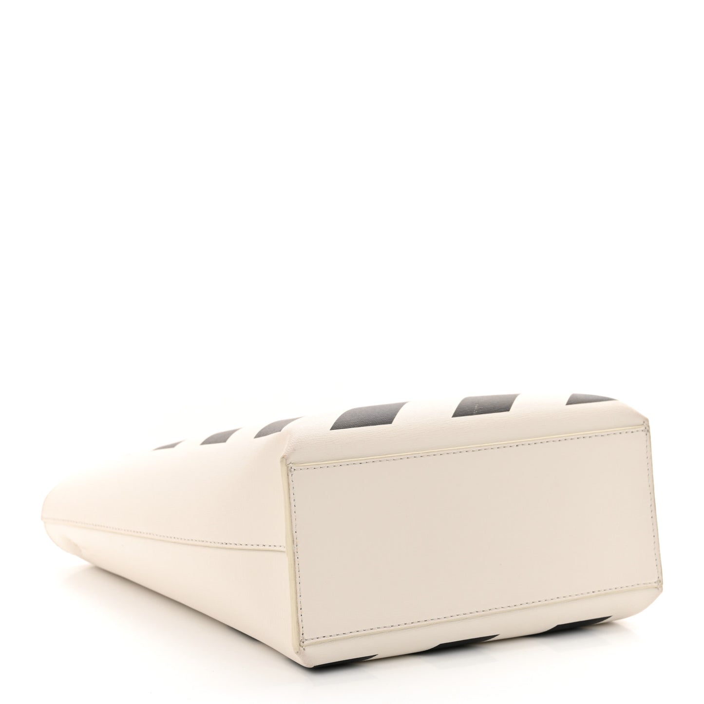 Saffiano Striped Diag Binder Crossbody White
