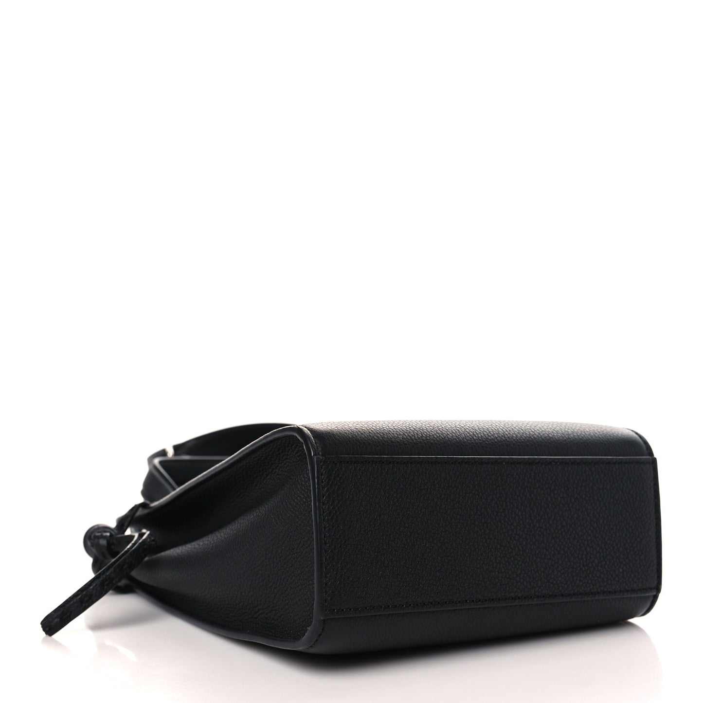 Vitello Cher Logo Embossed Mini Go To Shopper Tote Black