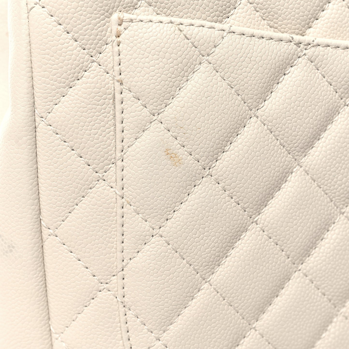 Caviar Quilted Grand Shopping Tote GST White