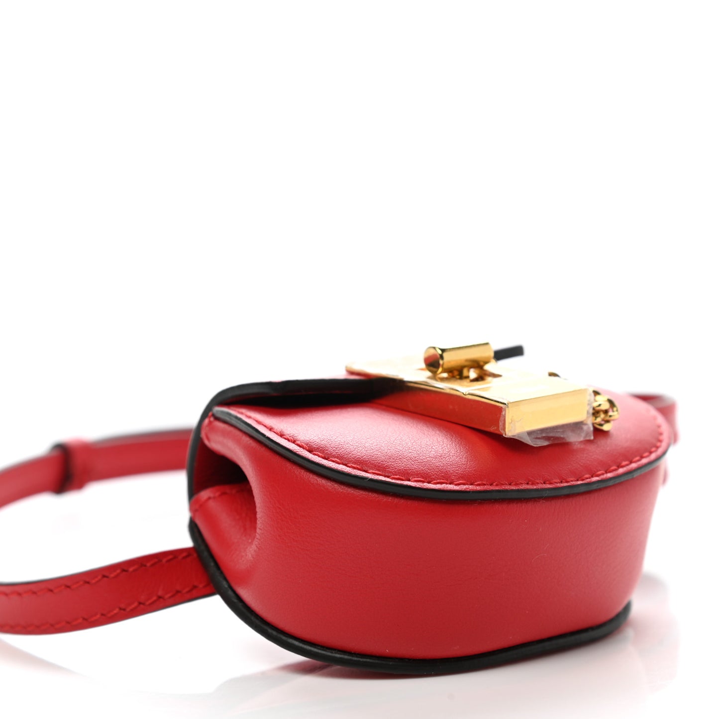 Shiny Calfskin Mini Drew Bracelet Bag Juicy Red