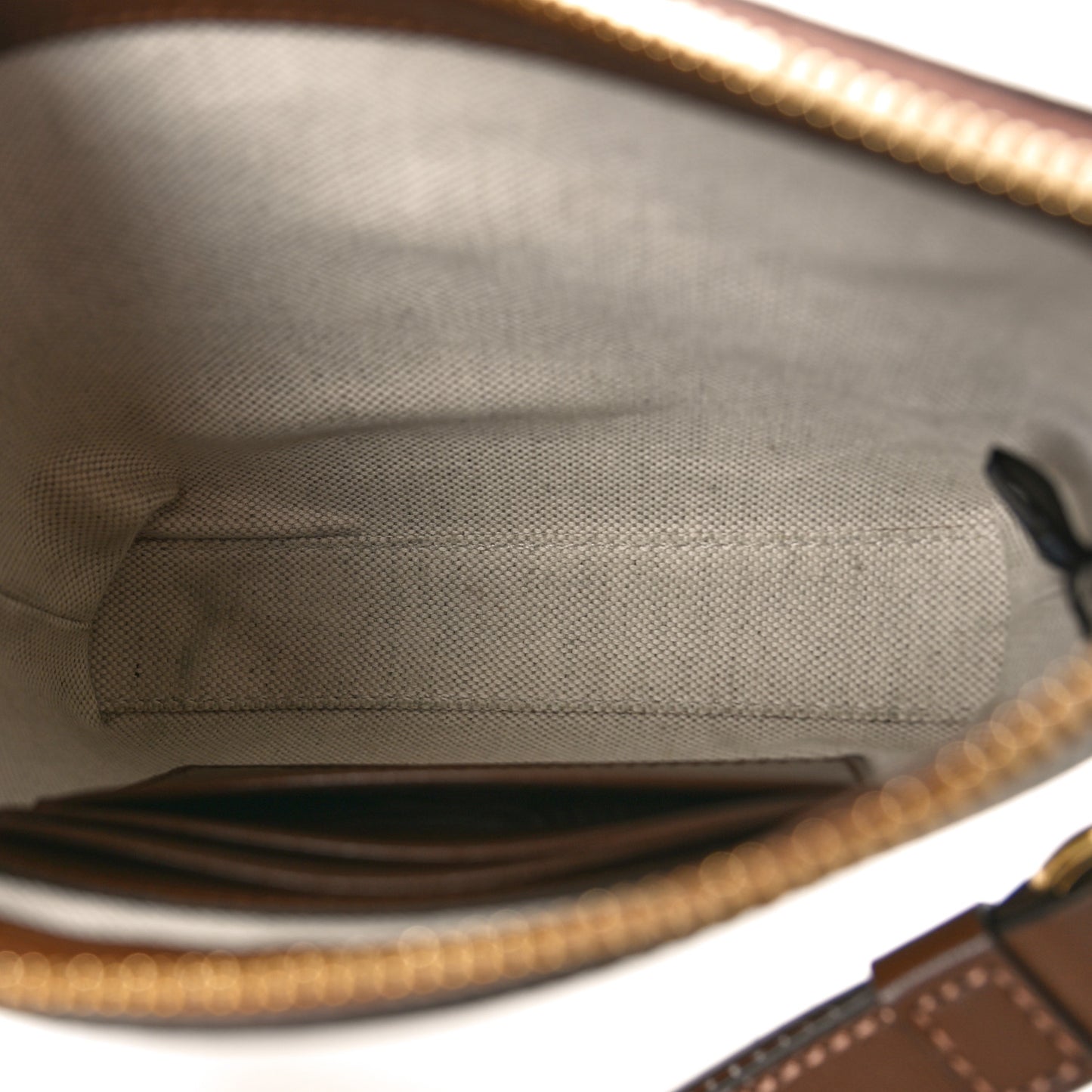 GG Supreme Monogram Azalea Calfskin Small Retro Interlocking G Wristlet Messenger Bag Beige Ebony Brown Sugar