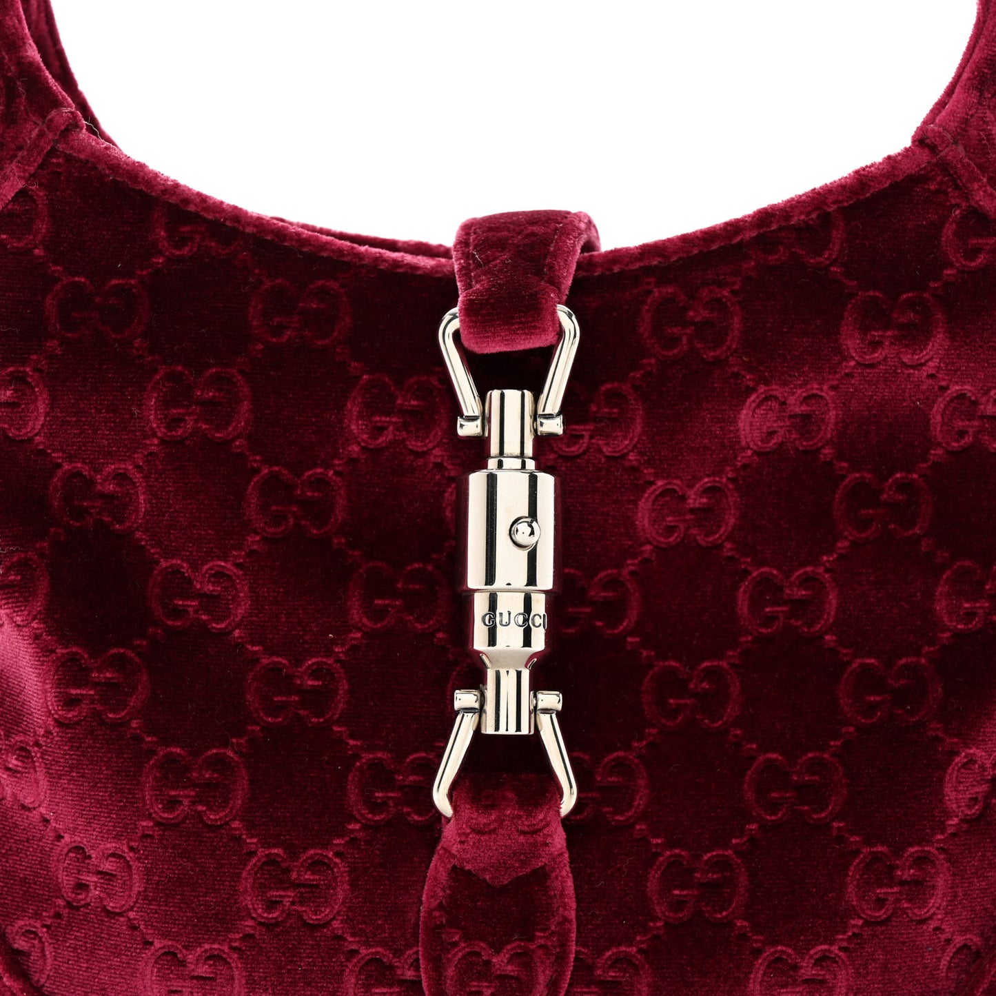 New Velvet Ashmir GG Monogram Small Jackie 1961 Hobo Red