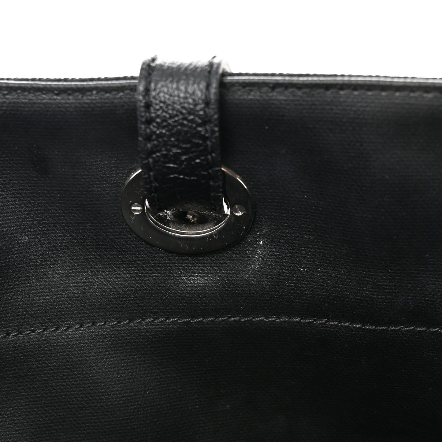 Coated Canvas Quilted Large Paris Biarritz Tote Black