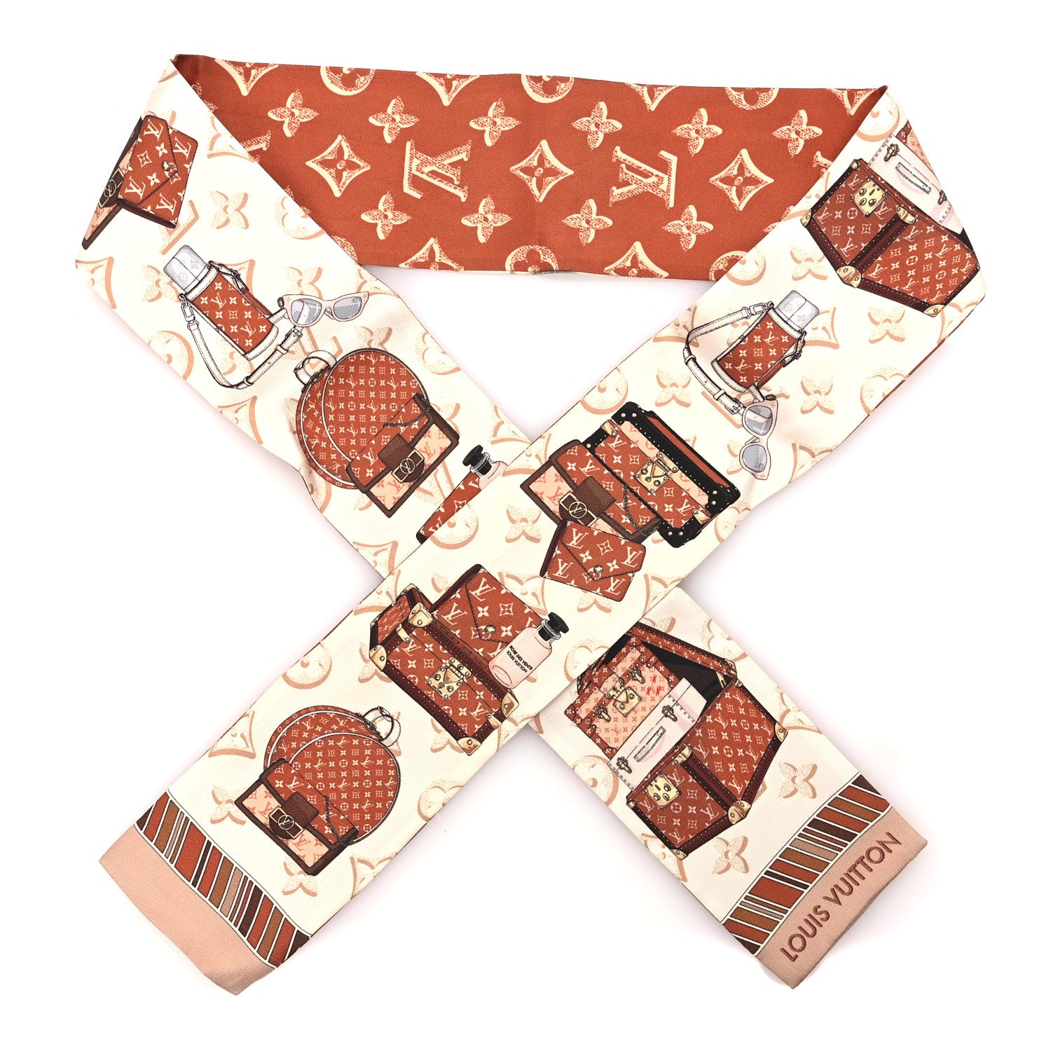 Louis Vuitton Silk Monogram Fall for you Bandeau Brown 1873375