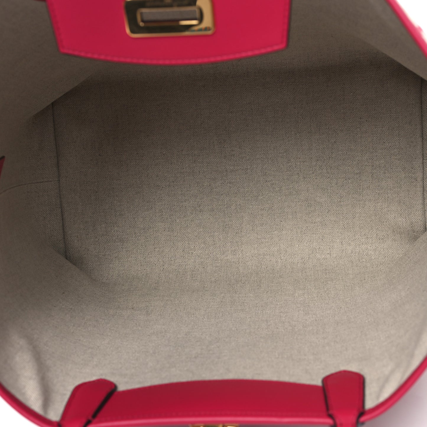 Canvas Calfskin Gancini Tote Red Beige