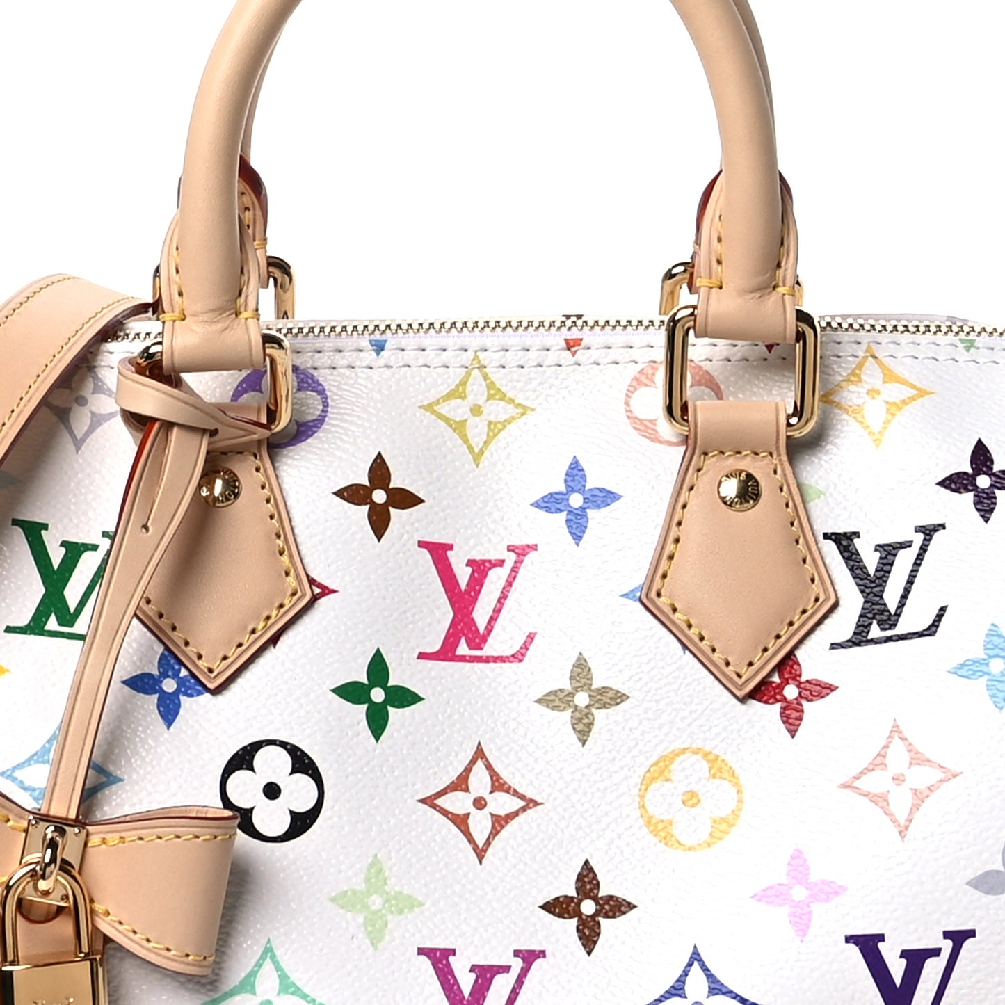 LV X TM Monogram Multicolor Speedy Bandouliere 25 White