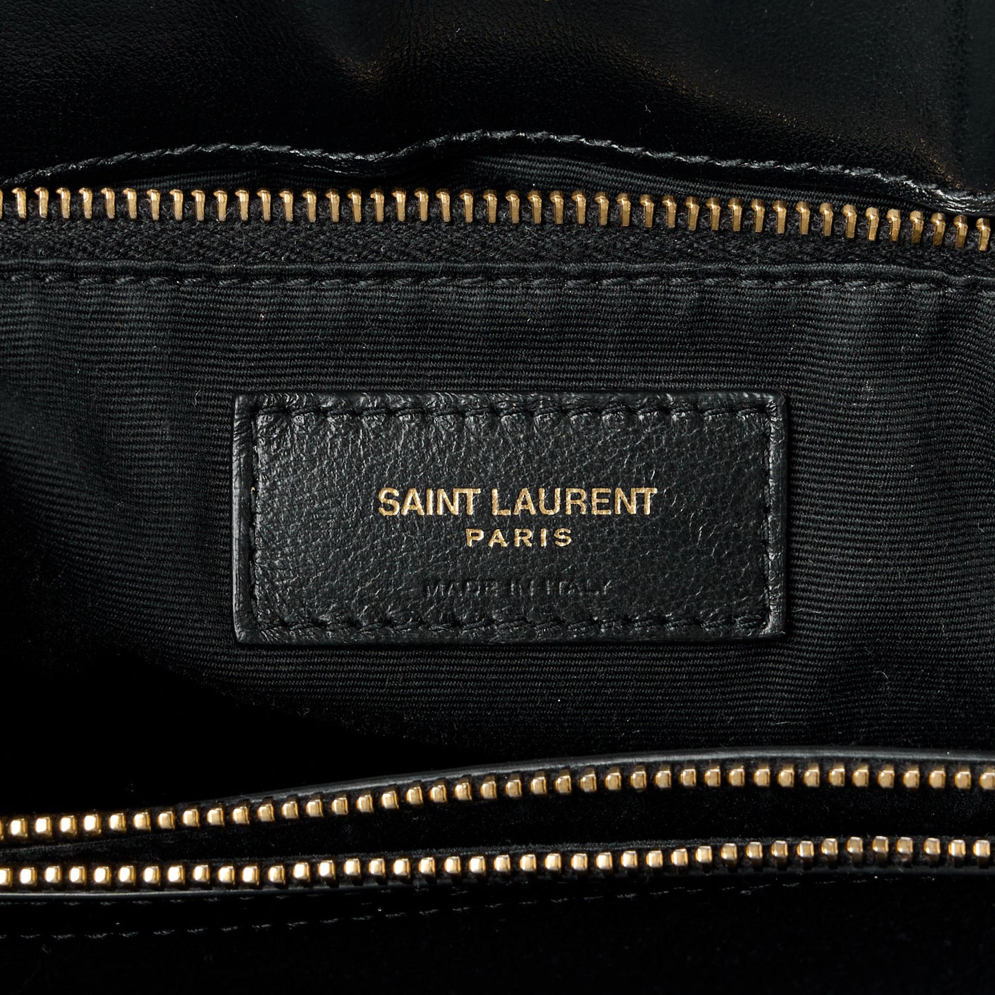 SAINT LAURENT Calfskin Y Quilted Monogram Large Loulou Chain Satchel Black