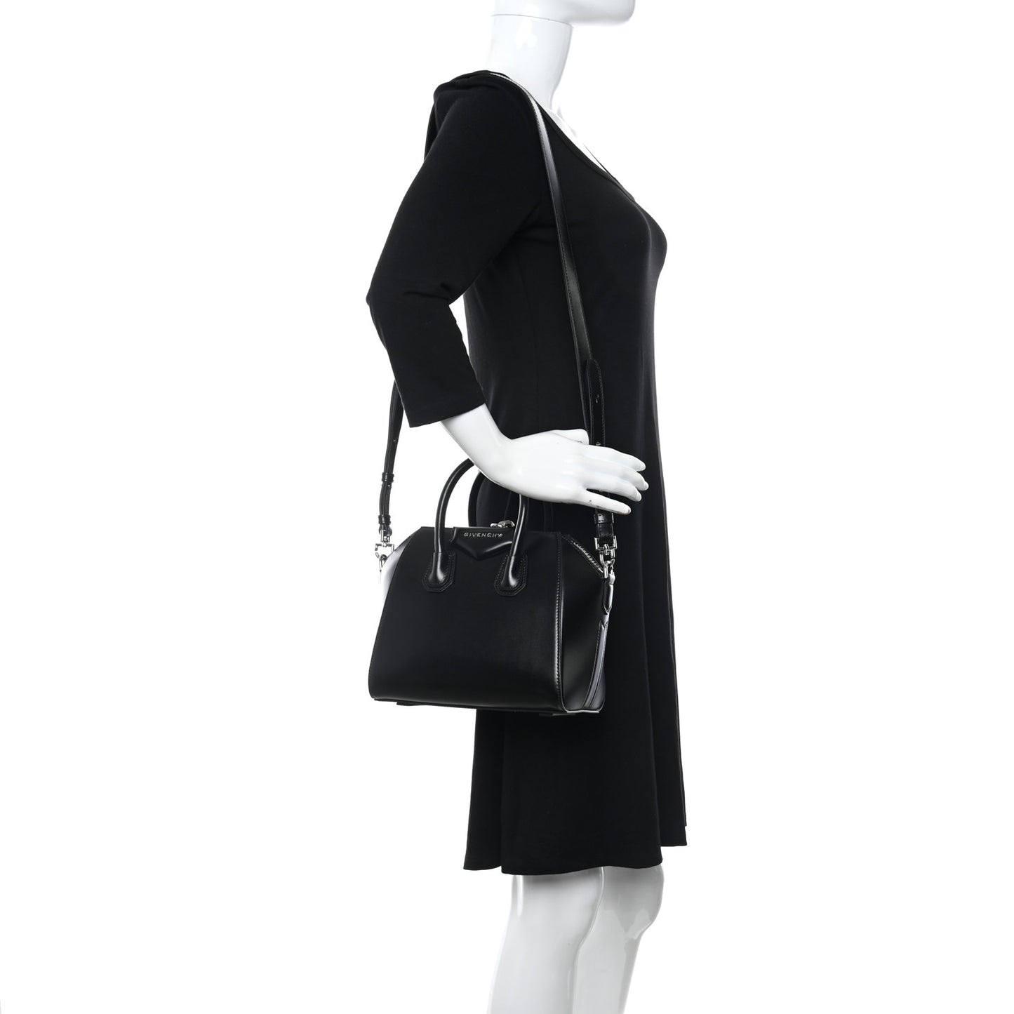 Shiny Lord Calfskin Mini Antigona Black