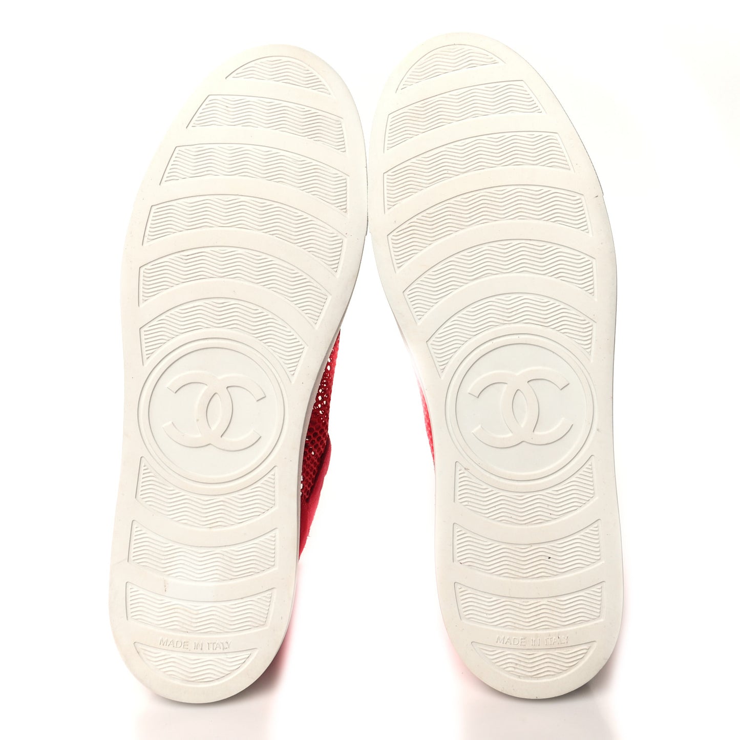 Mesh Suede High Top Sneakers 40 Red