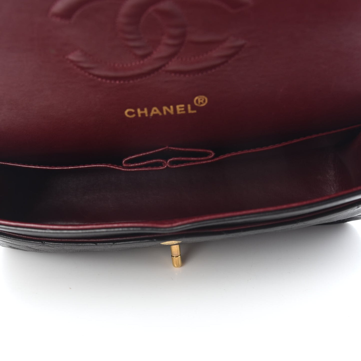 Lambskin Quilted Medium Double Flap Black