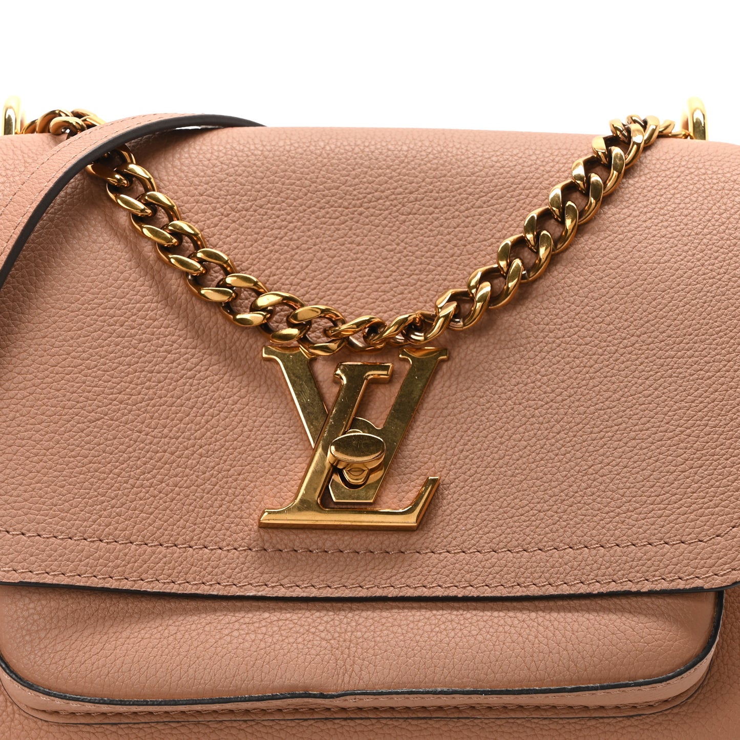 Grained Calfskin Lockme Chain Bag PM Rose Silk