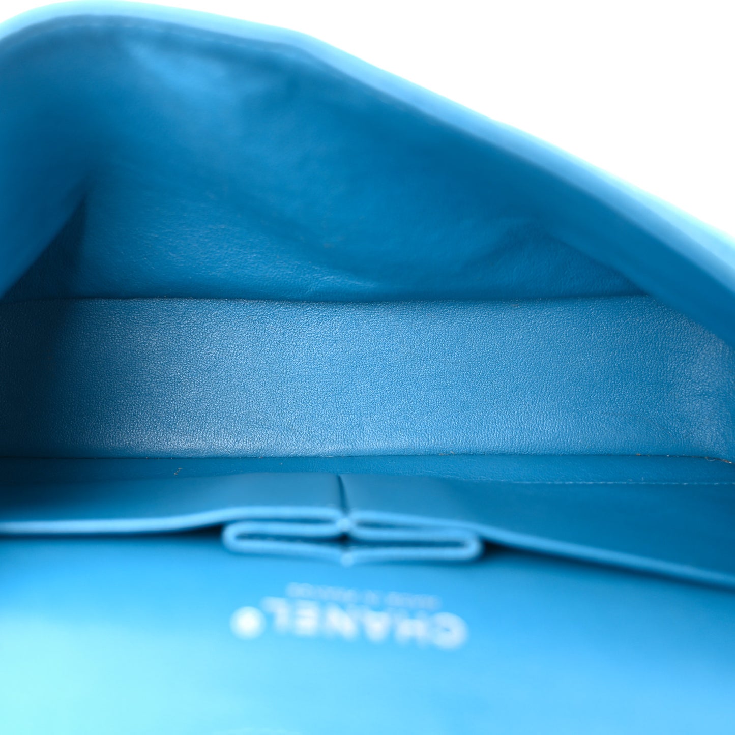 Iridescent Caviar Quilted Medium Double Flap Blue