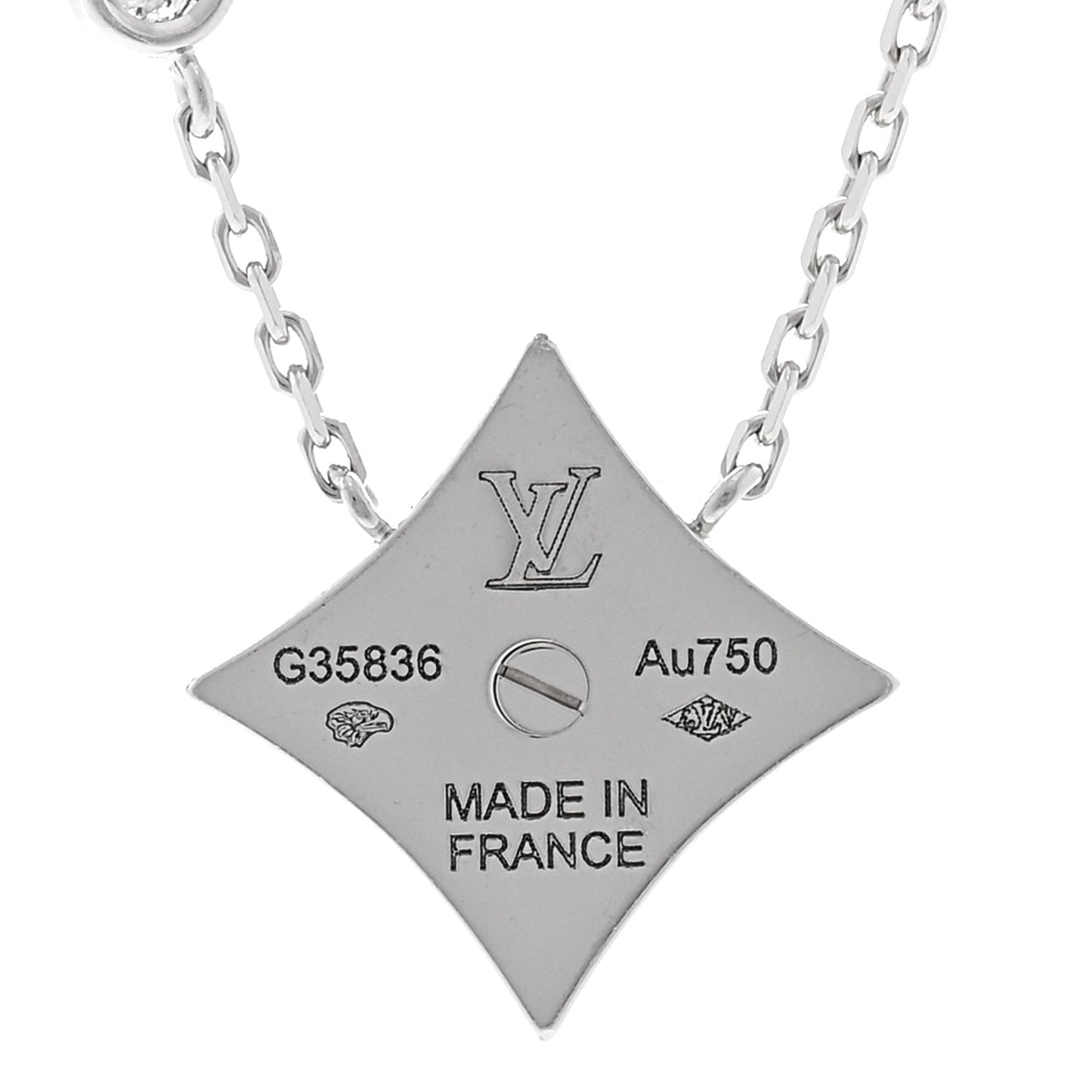 18K White Gold Diamond Grey Mother of Pearl Color Blossom BB Star Pendant Necklace