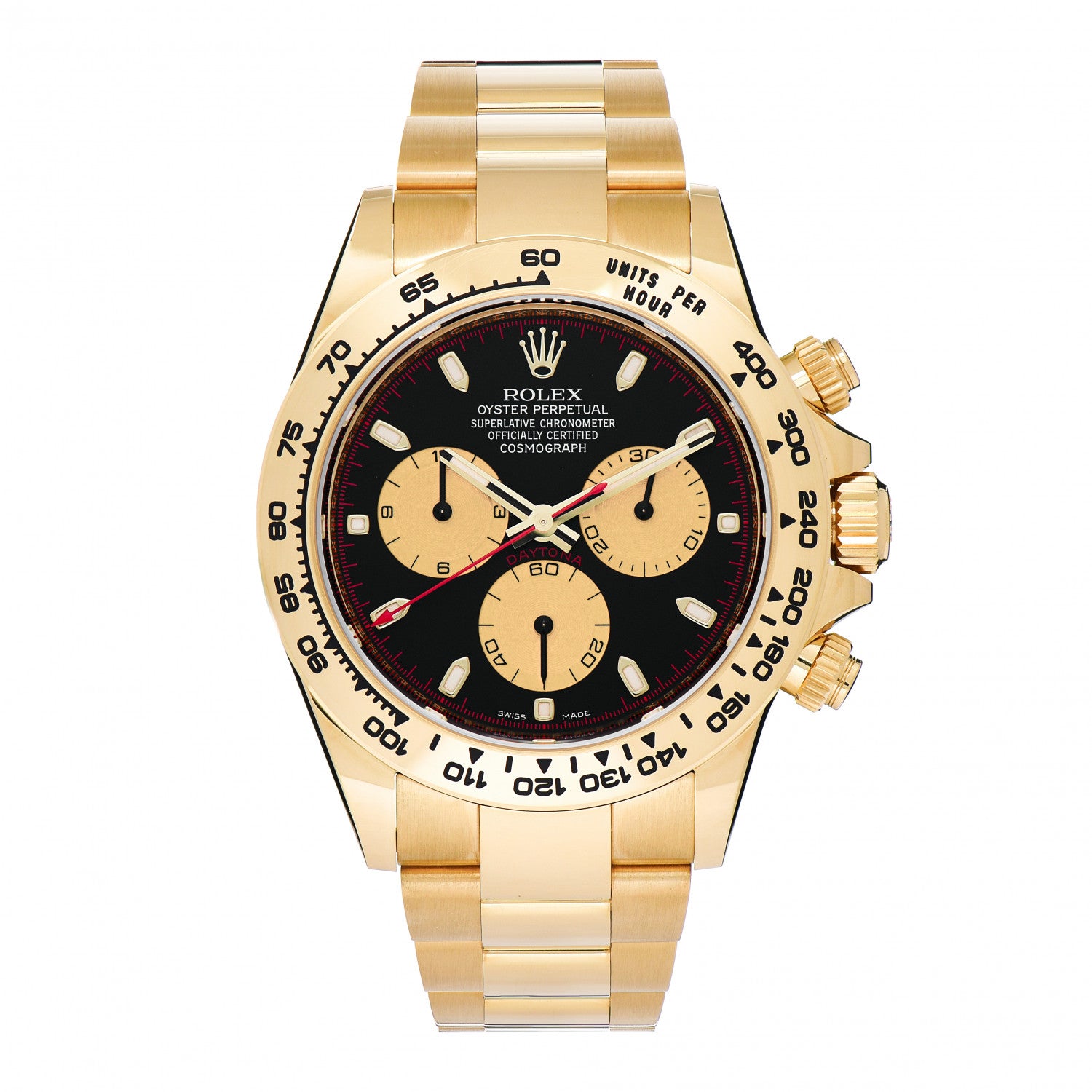 Rolex 18K Yellow Gold 40mm Oyster Perpetual Cosmograph Daytona Watch Black Champagne 116508 1 of 5