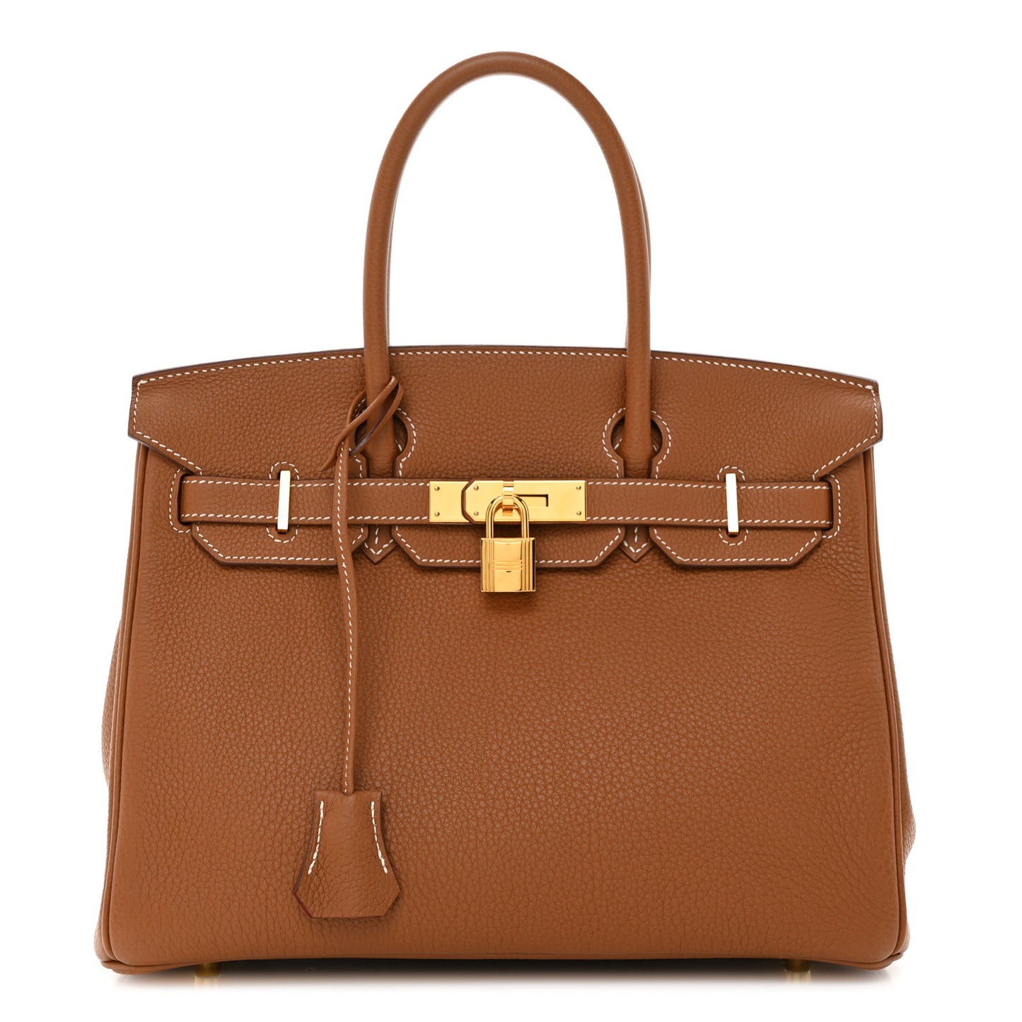 Togo Horseshoe Birkin 30 Gold Vermillion
