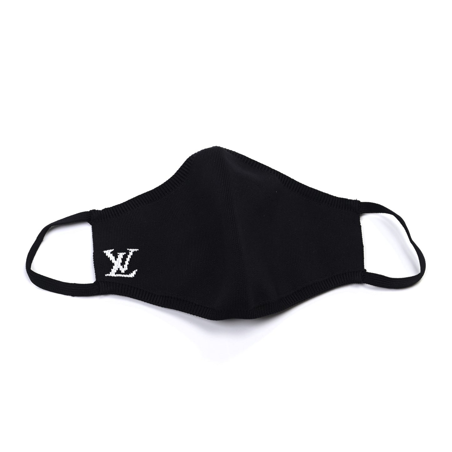 LV Initials Knit Face Mask Black