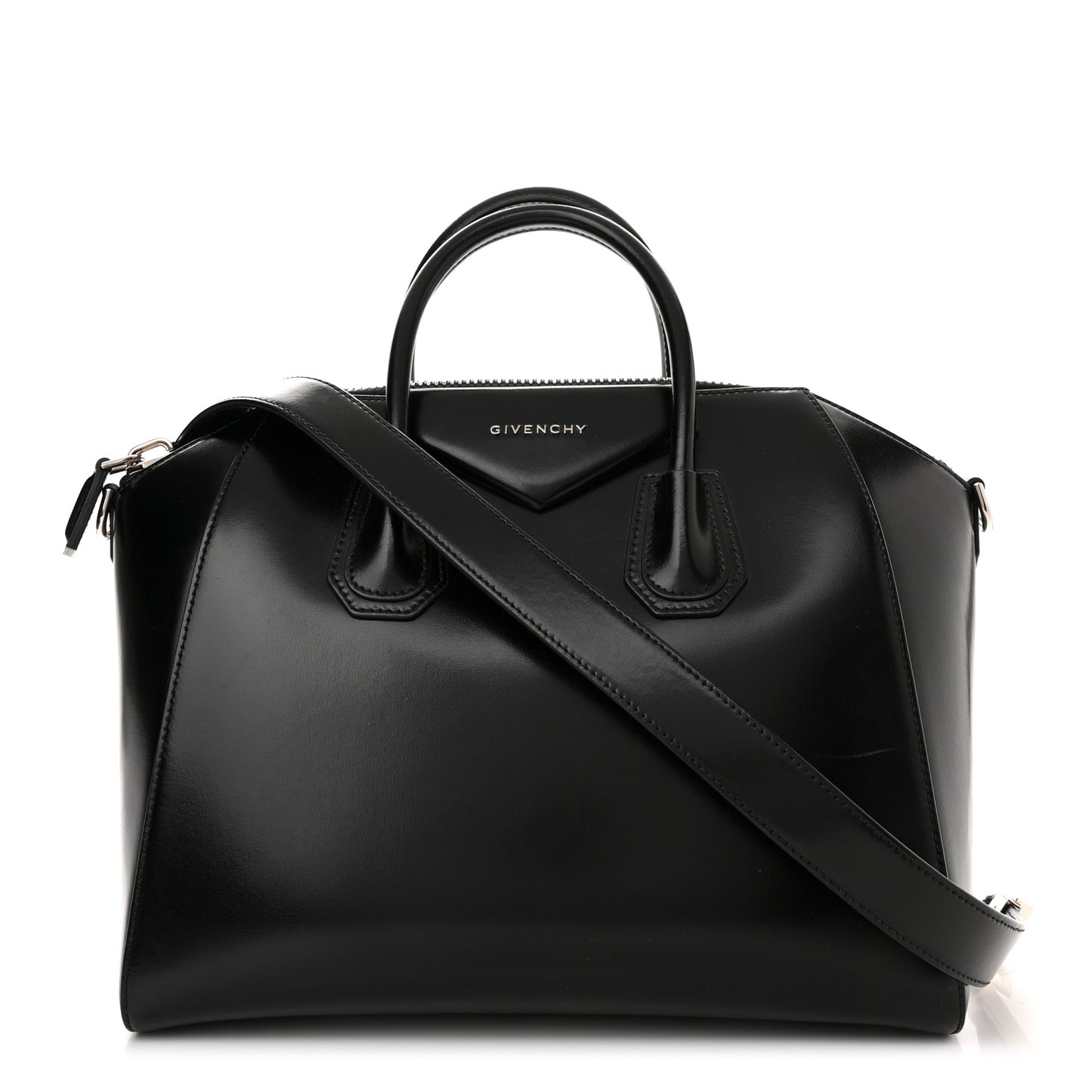 Shiny Lord Calfskin Medium Antigona Black