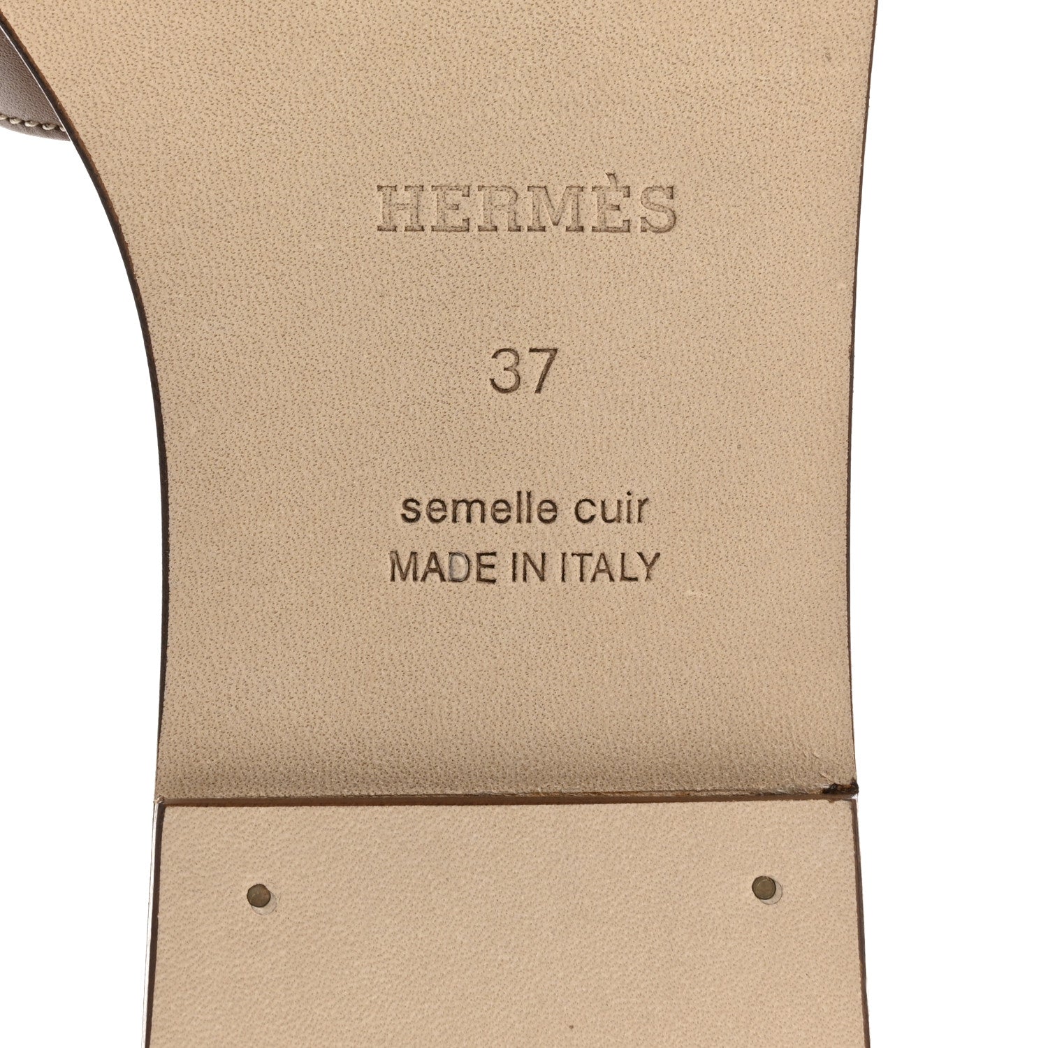 Hermes Box Calfskin Oran Sandals 37 Gold 8 of 9