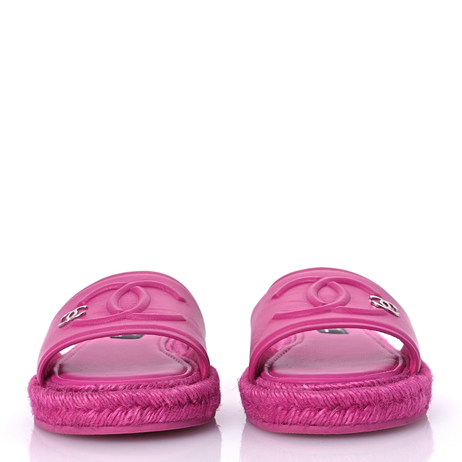 Chanel Lambskin Cord Braided Slide Sandals 37 Pink 3 of 10