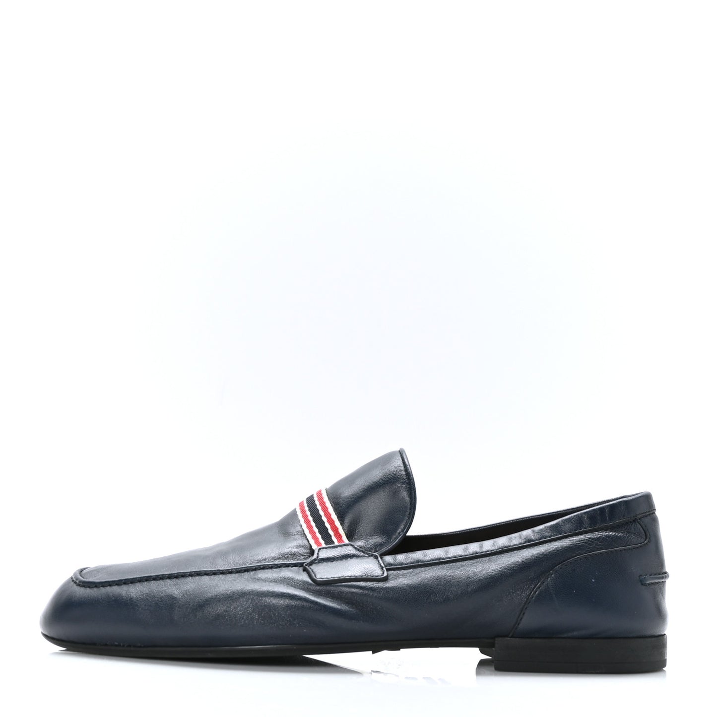 Calfskin Mens Web Driver Loafers 7.5 Navy