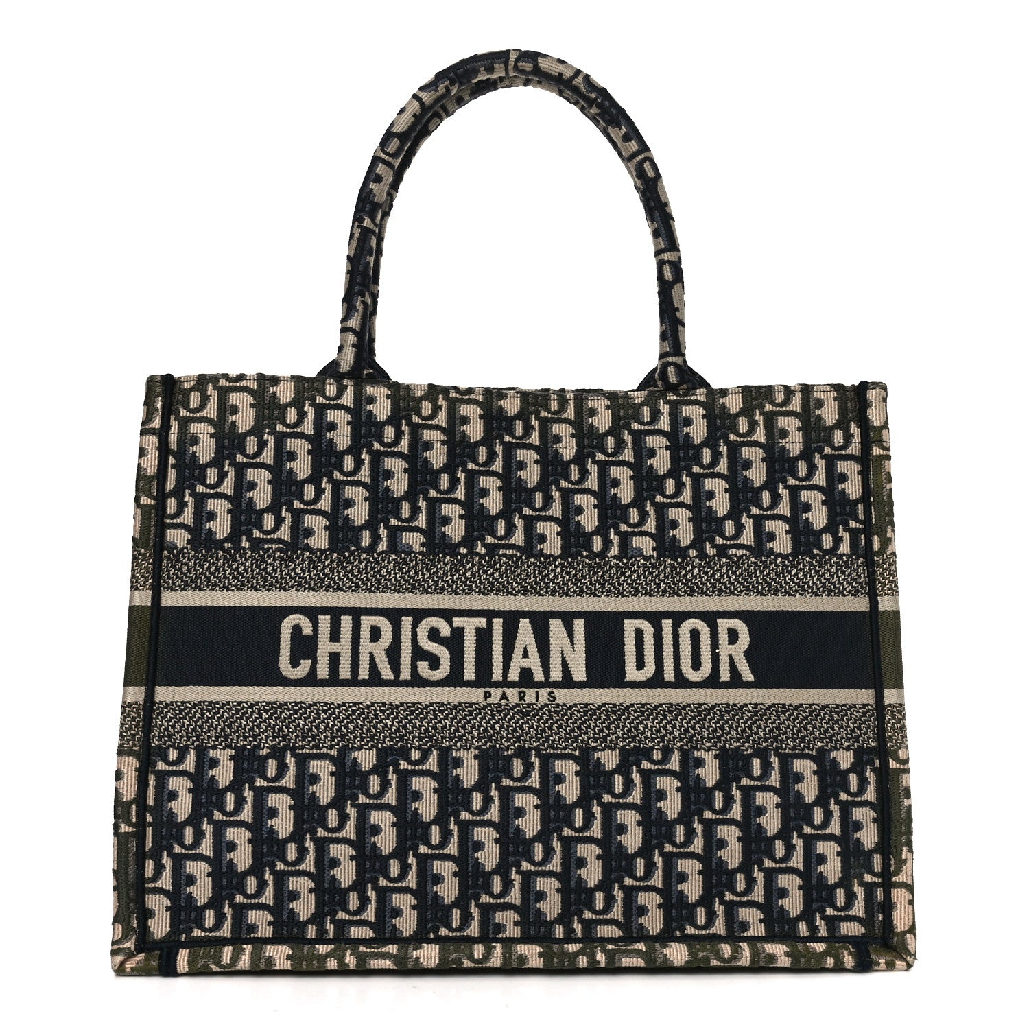 Christian Dior Oblique Medium Book Tote Blue Multicolor 1830092
