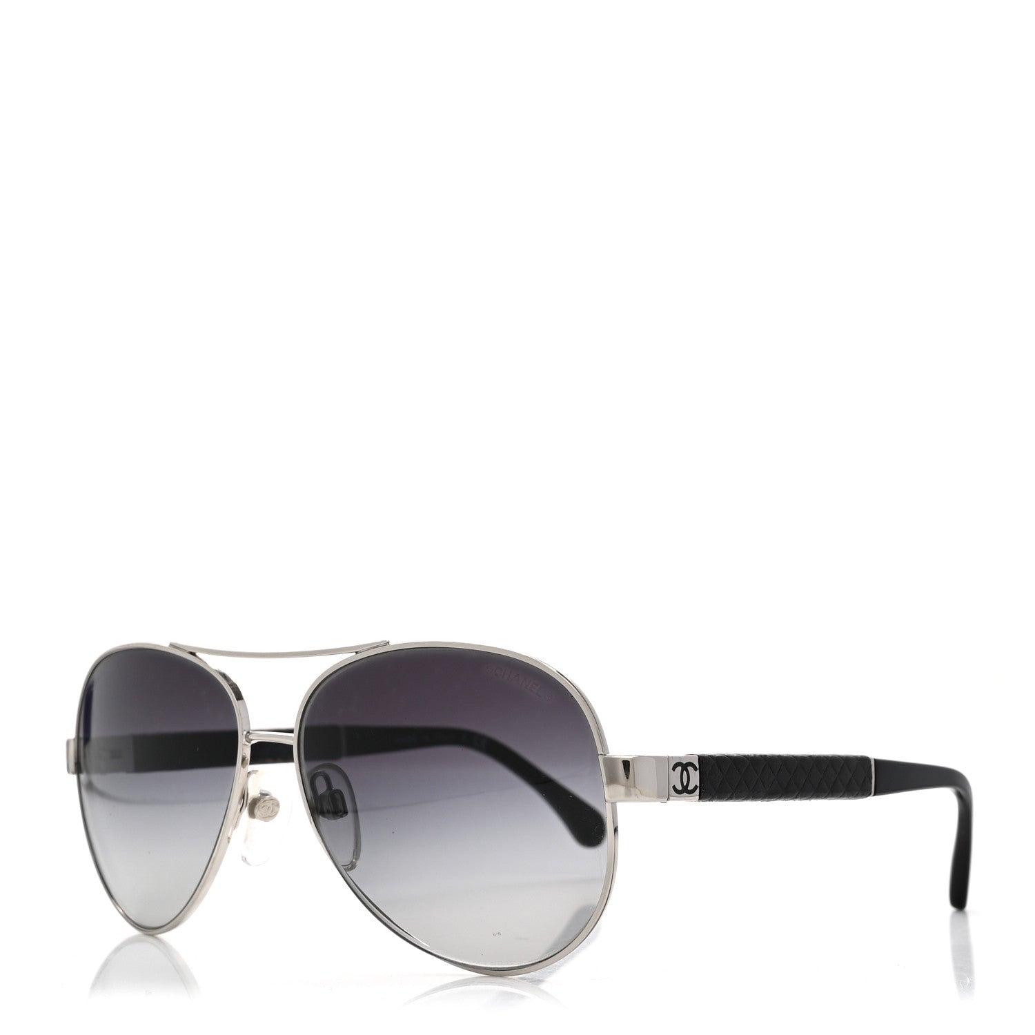 Chanel Lambskin Quilted CC 4195-Q Sunglasses Silver 1939819