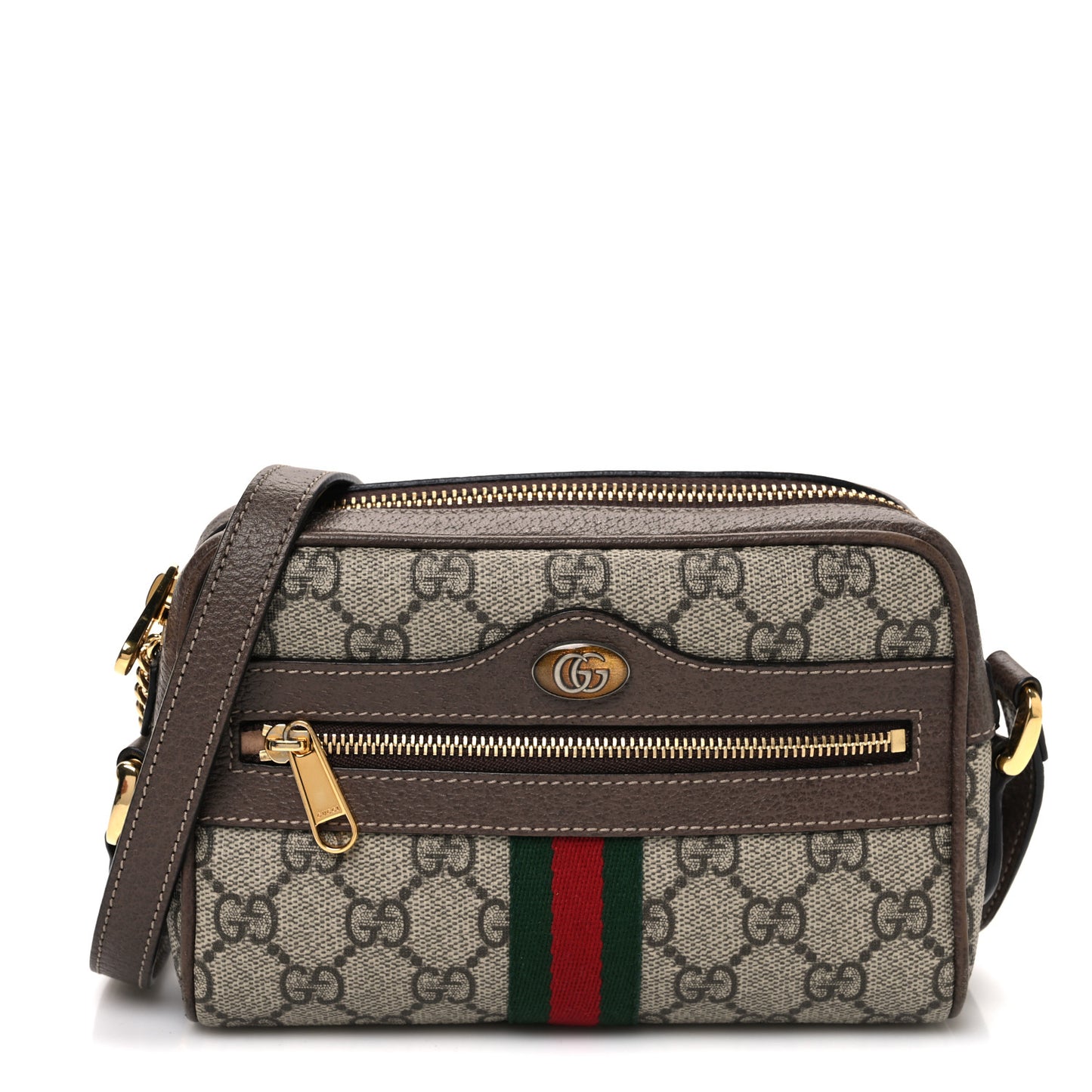 GG Supreme Monogram Web Mini Ophidia Shoulder Bag Brown